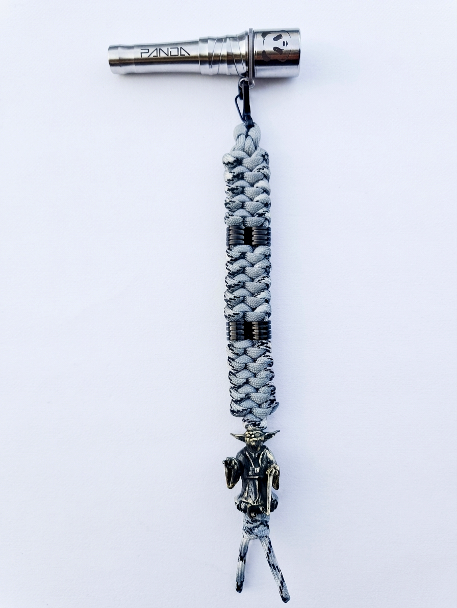 Panda Mouthtip "Yoda" - "Solo" - "Double Braiding" - Silver Grey + Grey