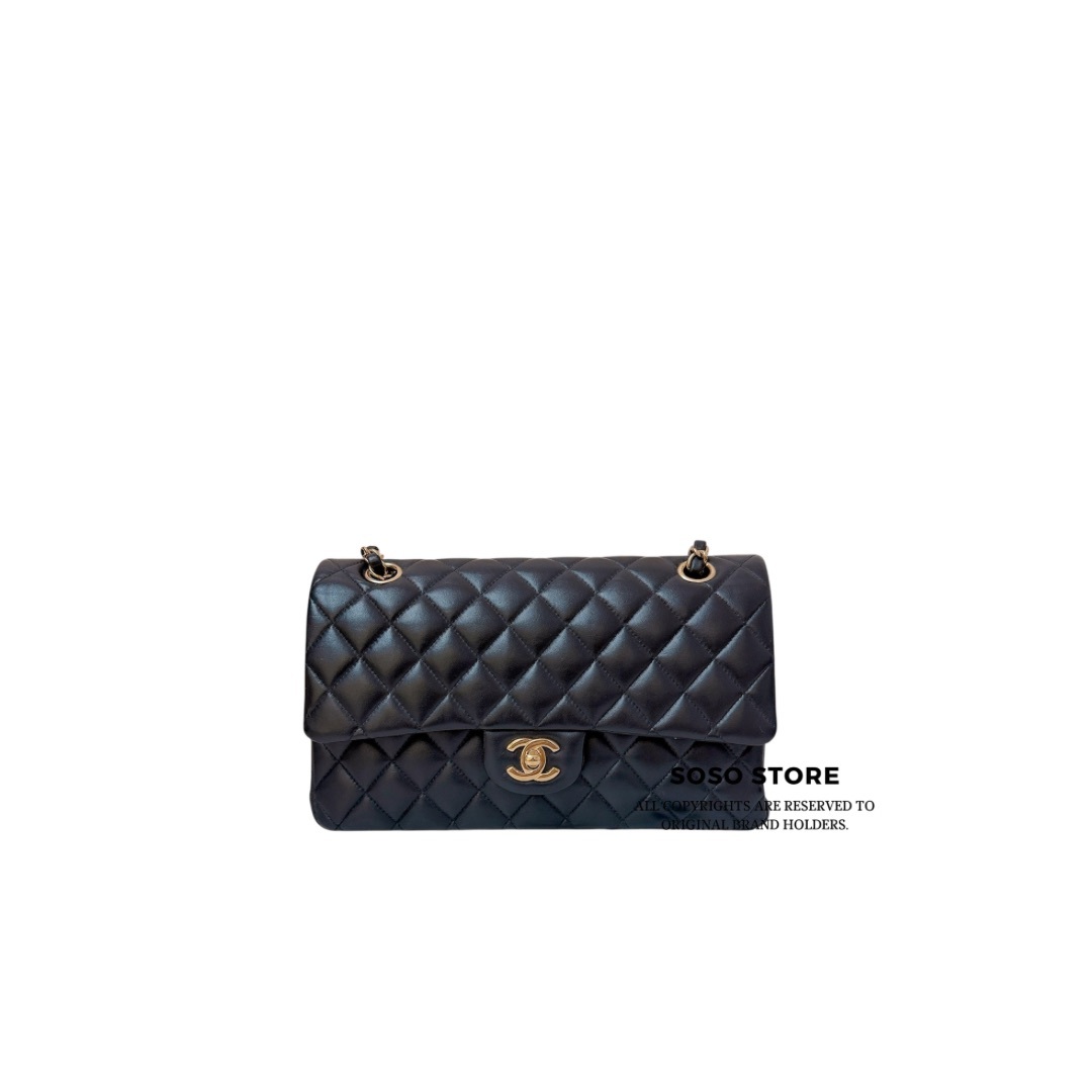 Chanel 25 Classic Flap Bag - Black / GHW