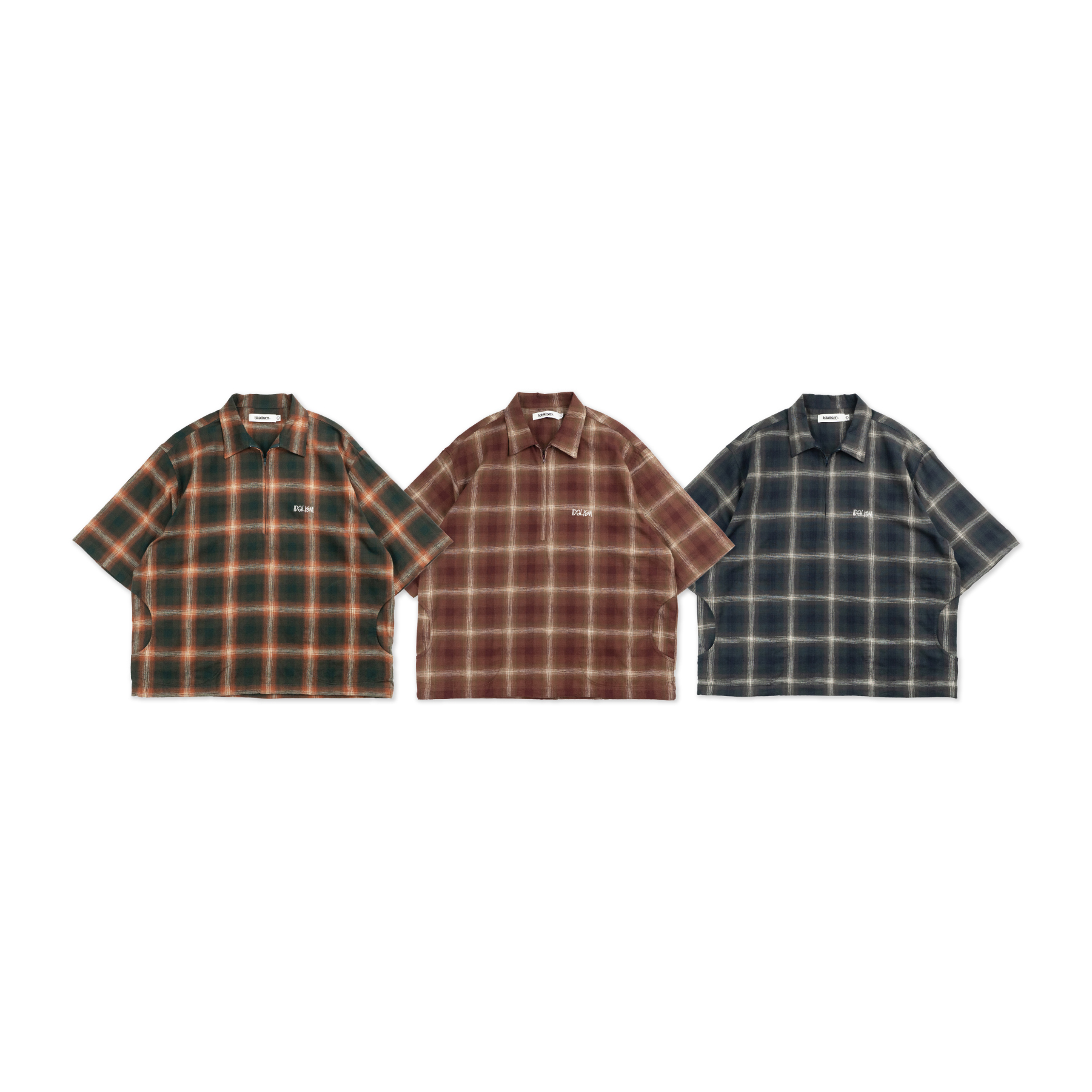 Idealism ID26024 Check Zip Polo 格紋 短袖
