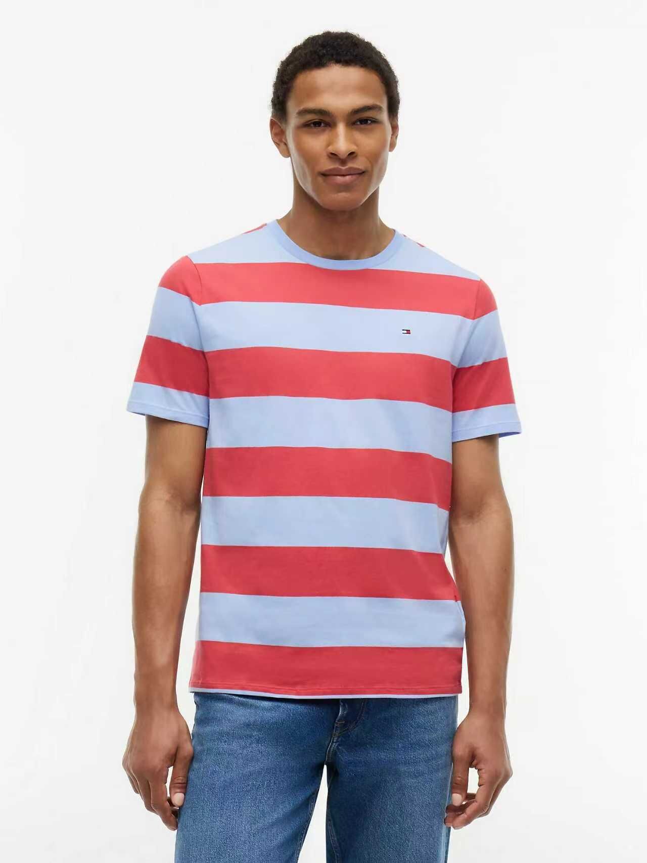 【預購】TOMMY HILFIGER H072429 Rugby 男裝短袖上衣 (紅色條紋)