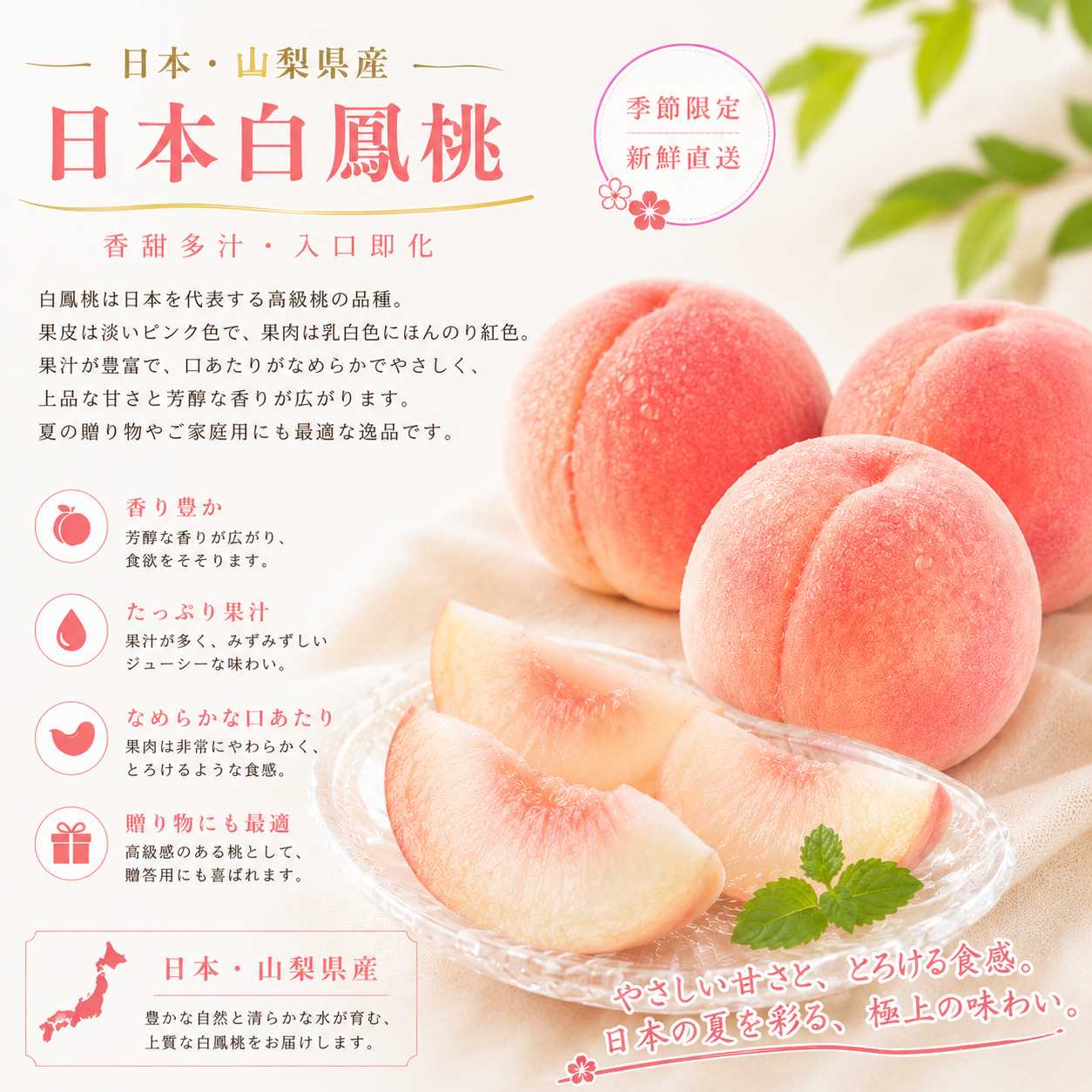 日本山梨縣白鳳桃(約250G*2個)-1包