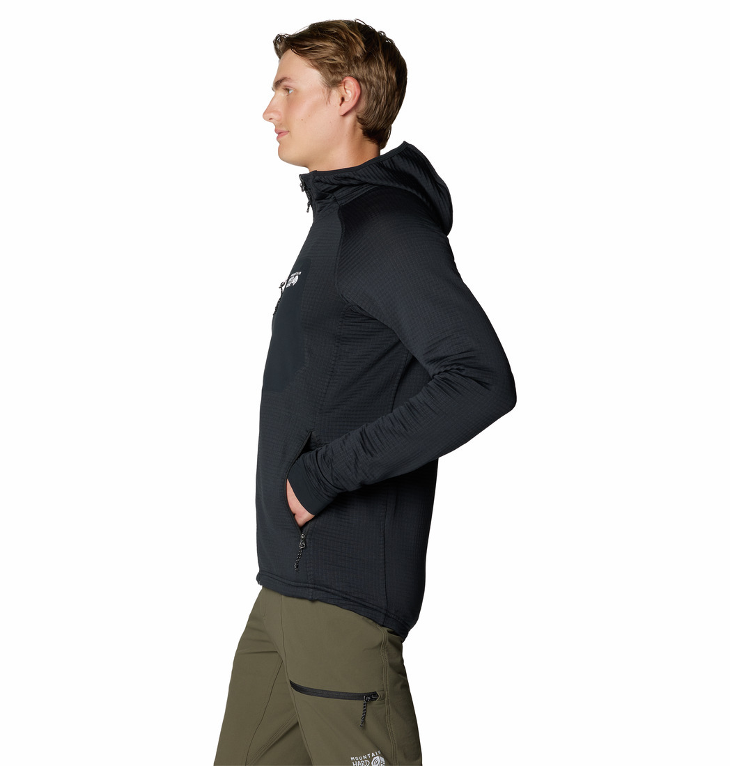 Mountain Hardwear / Polartec® Power Grid™ Full Zip Hoody 男裝 -黑 (MHW2104541)