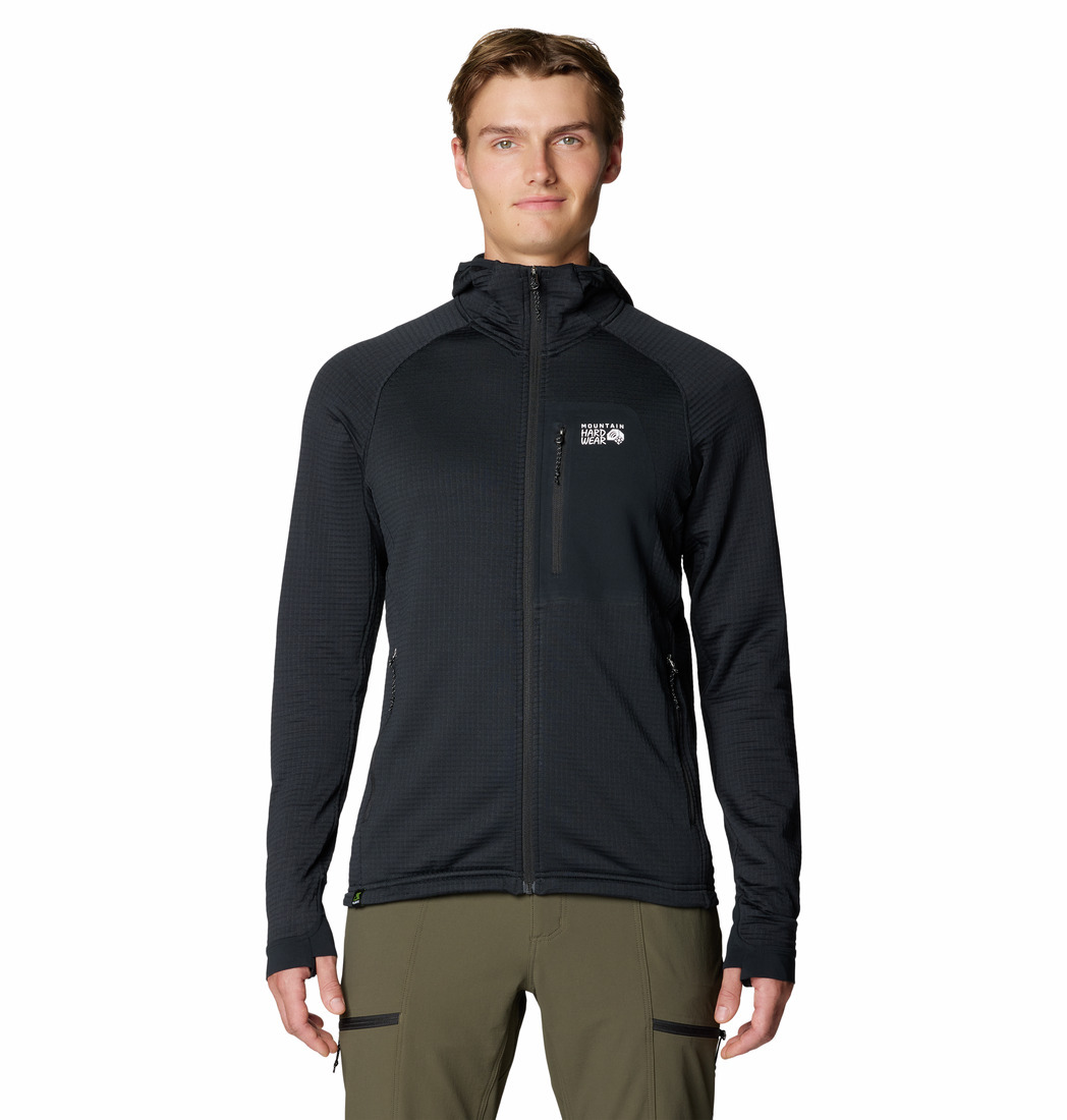 Mountain Hardwear / Polartec® Power Grid™ Full Zip Hoody 男裝 -黑 (MHW2104541)
