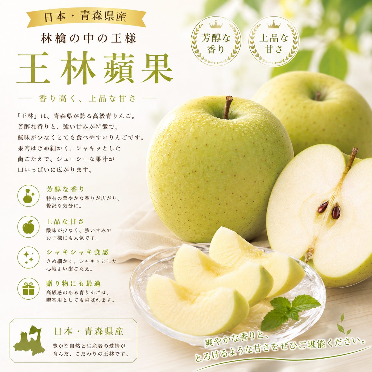 日本青森縣王林蘋果(2個)