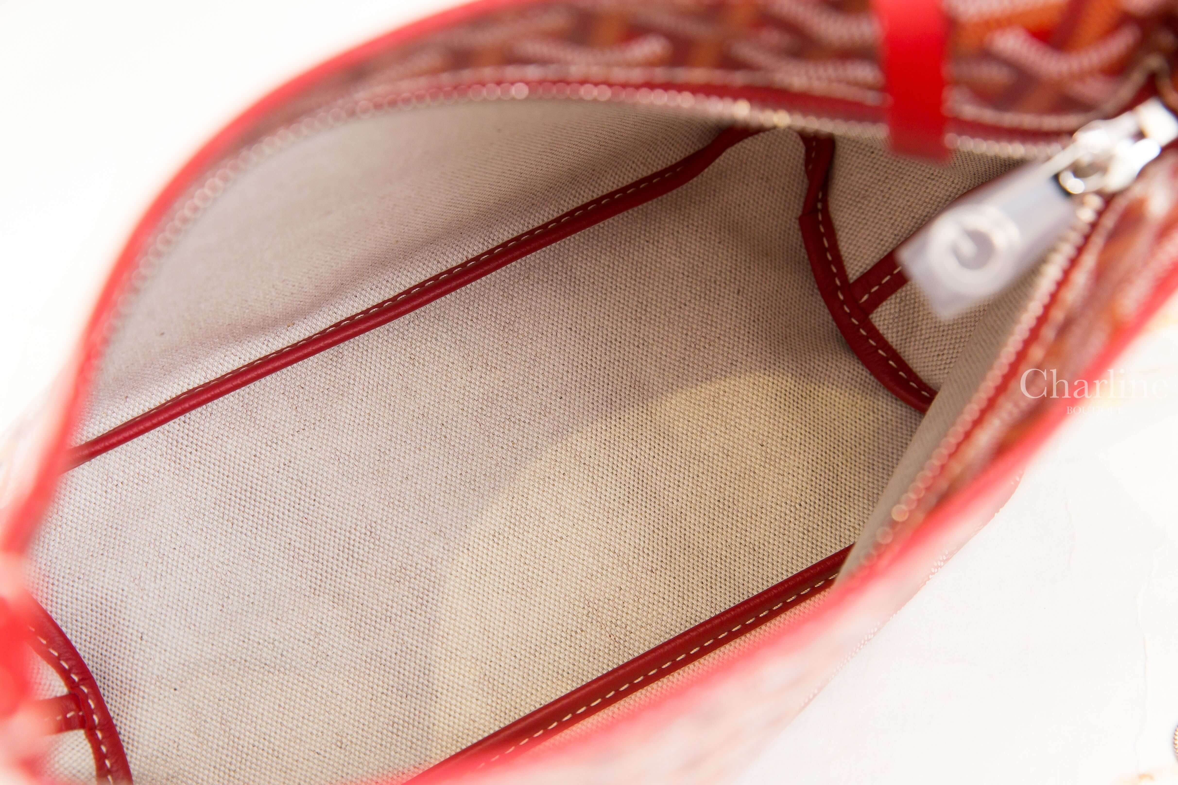 Goyard Bohème Mini Hobo Bag 紅色帆布小牛皮同色提把迷你手提肩背包-Charline Boutique 精品代購