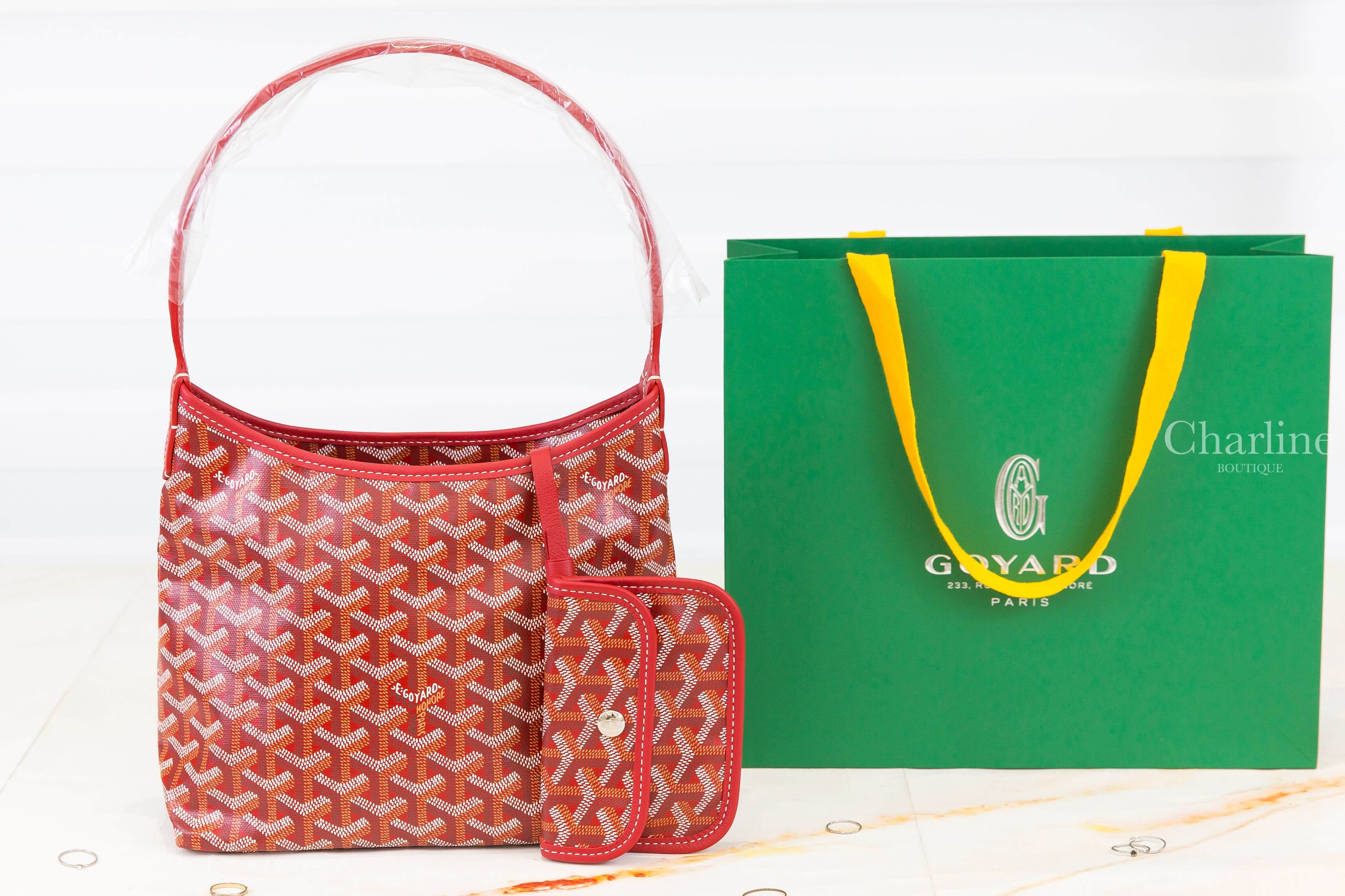 Goyard Bohème Mini Hobo Bag 紅色帆布小牛皮同色提把迷你手提肩背包
