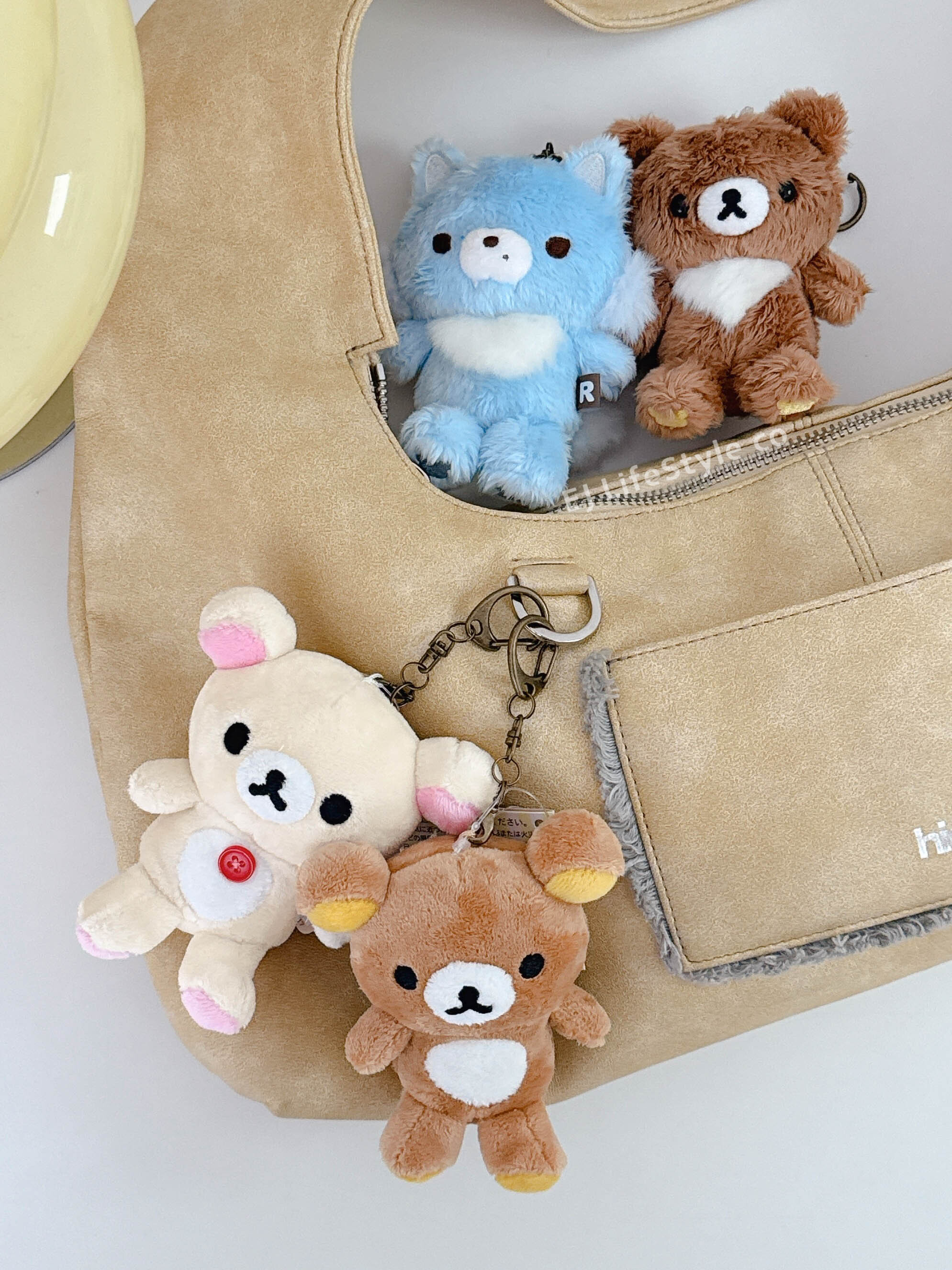 🇯🇵 RILAKKUMA 拉拉熊 永遠在一起系列 小白熊 茶小熊 藍小狼 絨毛玩偶 吊飾 鑰匙圈 / 現貨