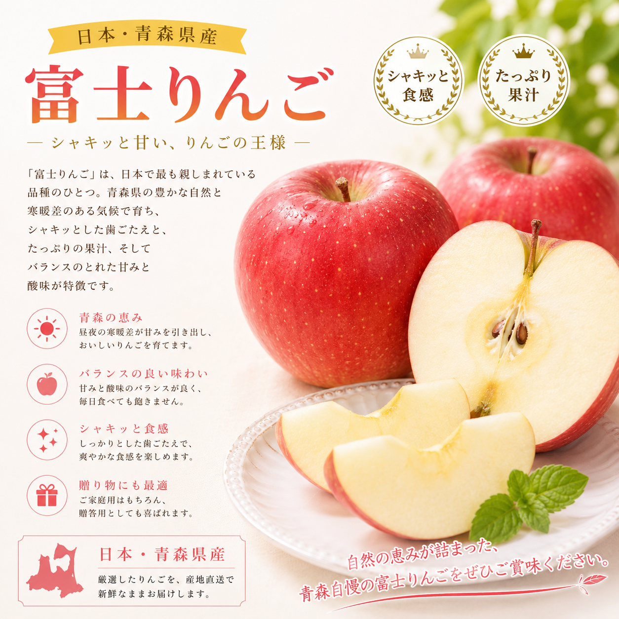 日本青森縣富士蘋果(2個)