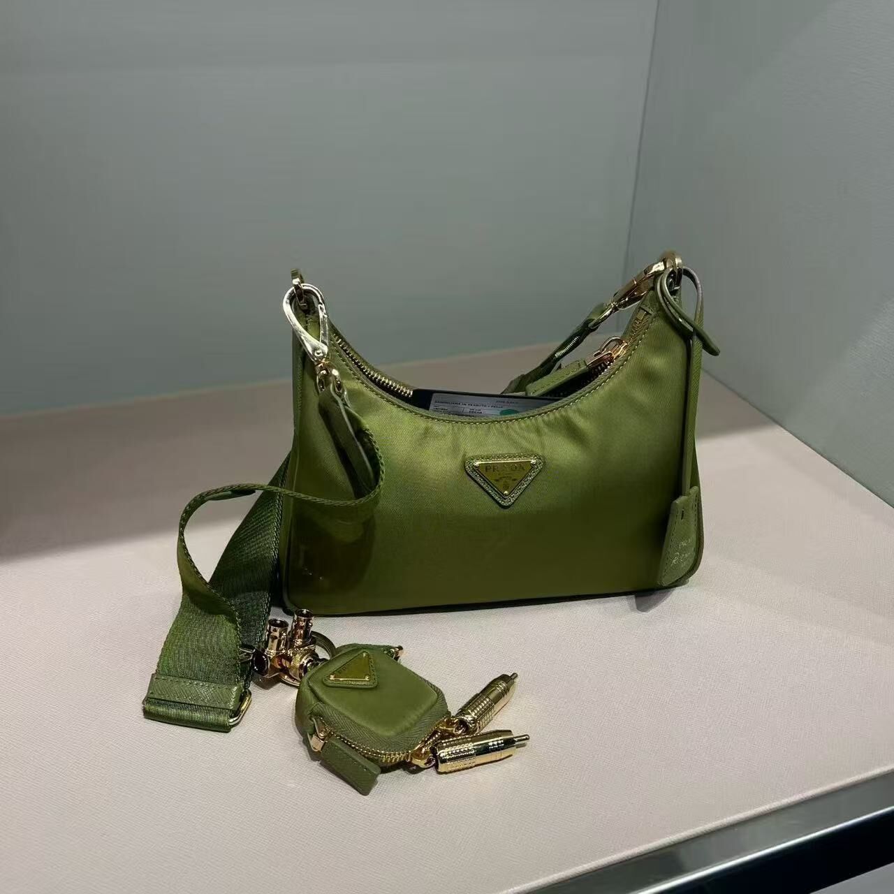 【預購】Prada S072439 掛包單肩包 (綠色)