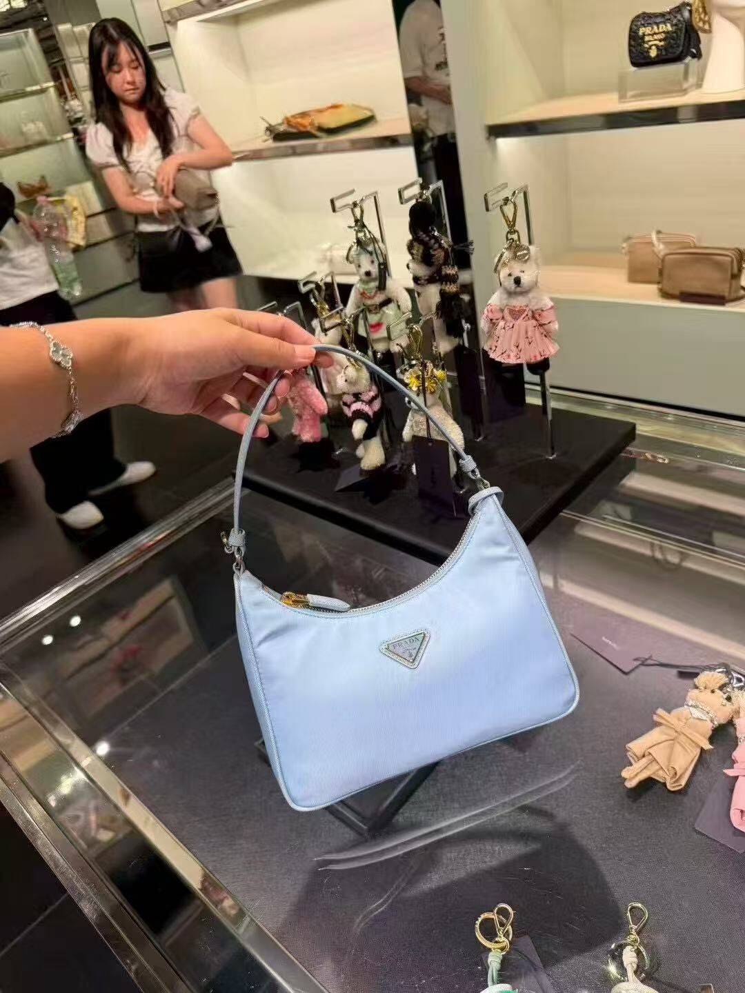 【預購】Prada S072441 藍色系腋下包