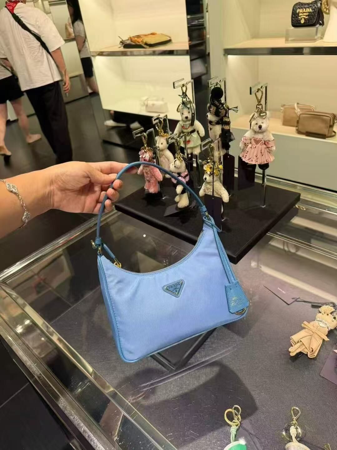 【預購】Prada S072441 藍色系腋下包