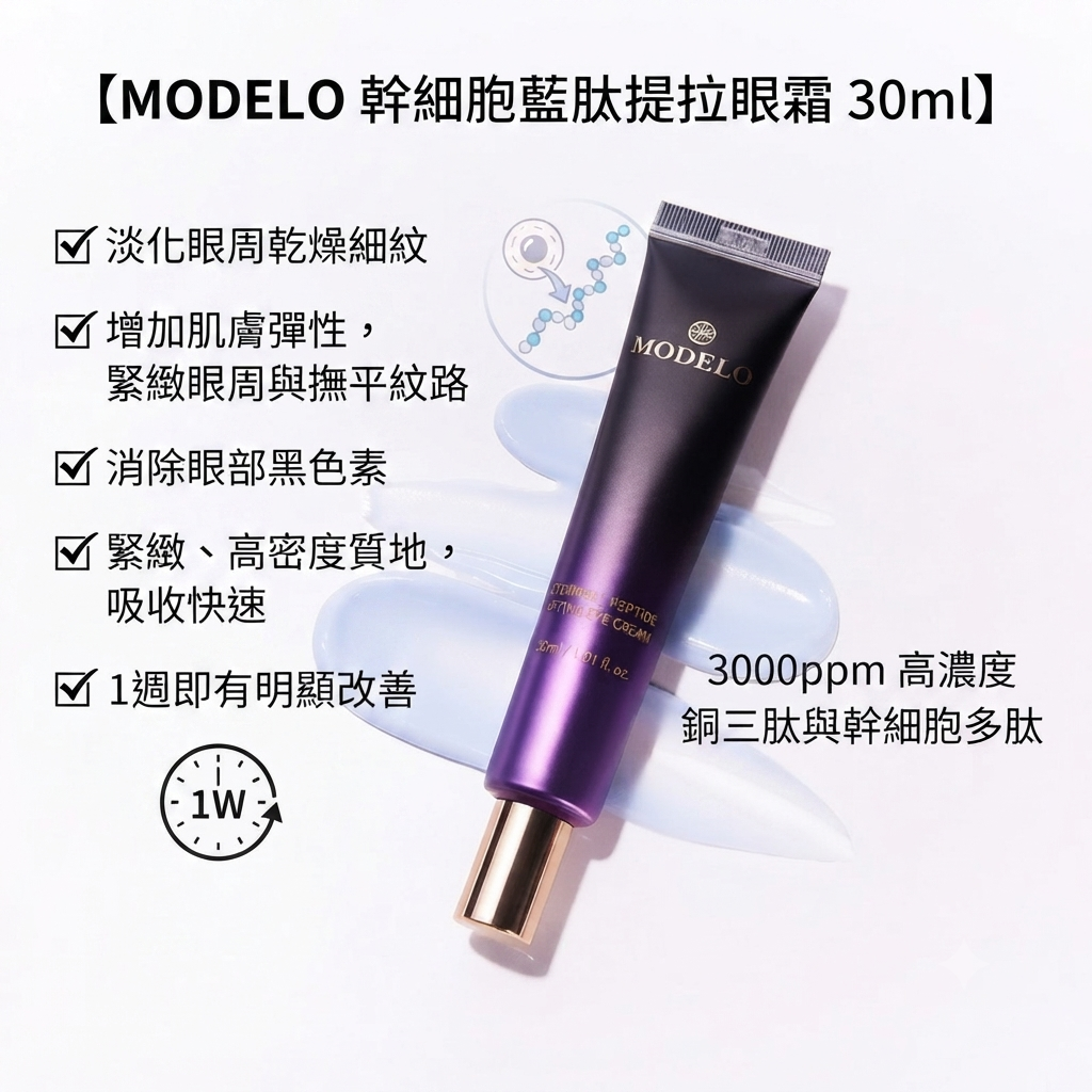 預訂7月下旬到【MODELO 幹細胞藍肽提拉眼霜 30ML】