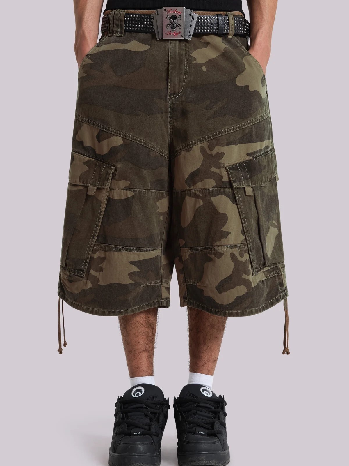 JADED LONDON 多口袋 迷彩拼接 抽繩工裝七分褲 Cadet Camo Baggy Shorts JMSH4610