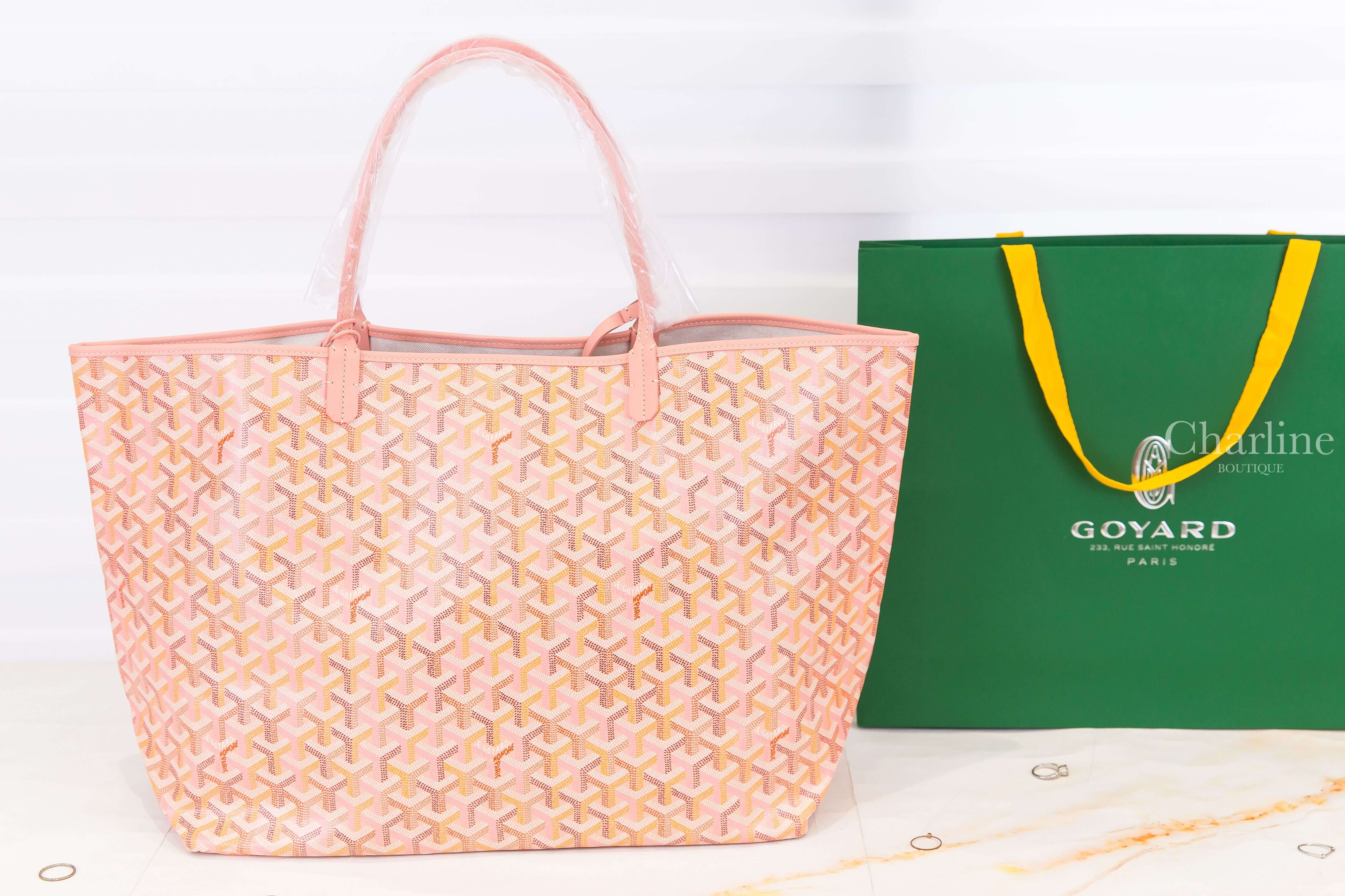 Goyard Saint Louis GM Bag Multicoloured 限定色腮紅粉帆布小牛皮同色提把大型無拉鍊含包夾托特包-Charline Boutique 精品代購