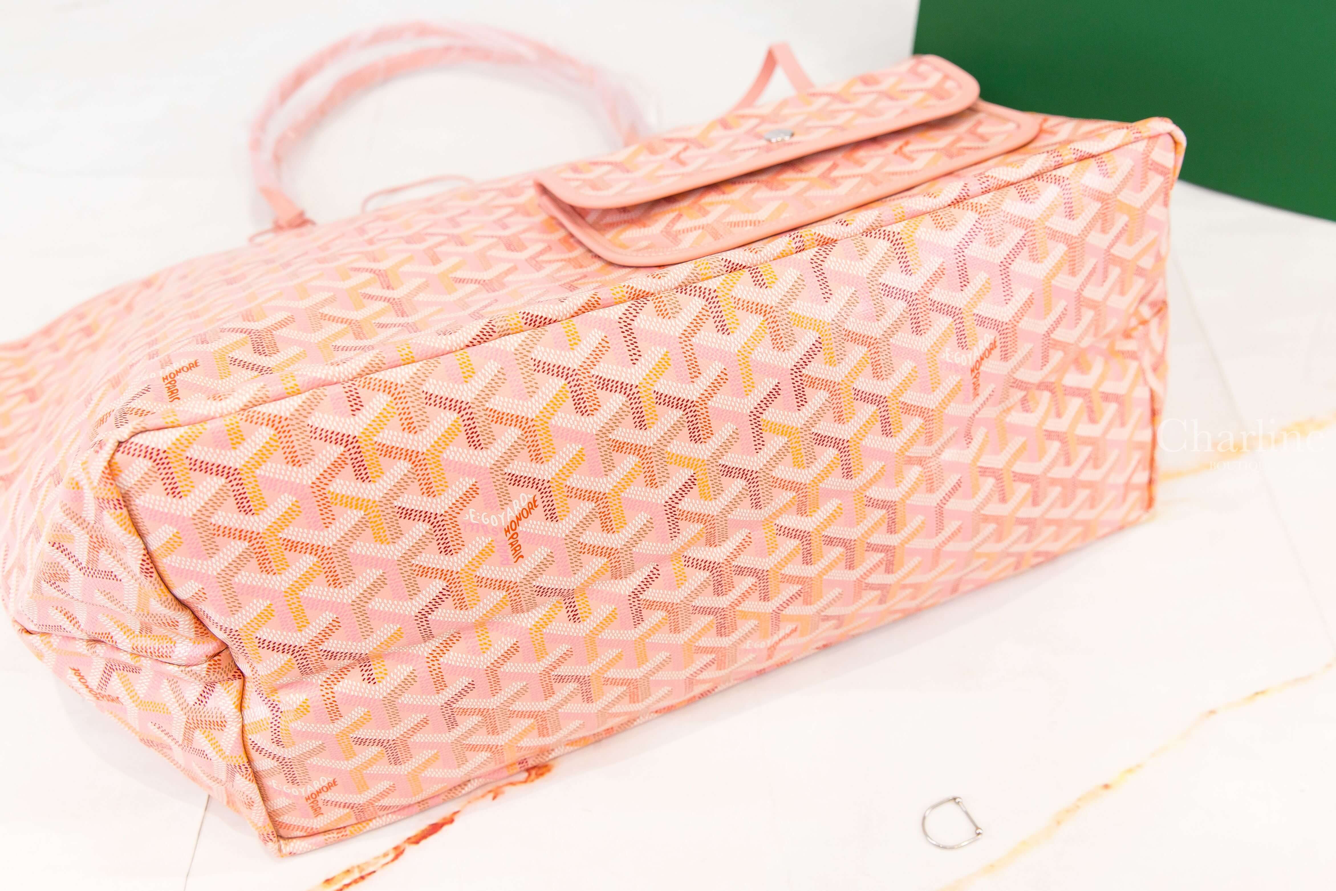 Goyard Saint Louis GM Bag Multicoloured 限定色腮紅粉帆布小牛皮同色提把大型無拉鍊含包夾托特包-Charline Boutique 精品代購