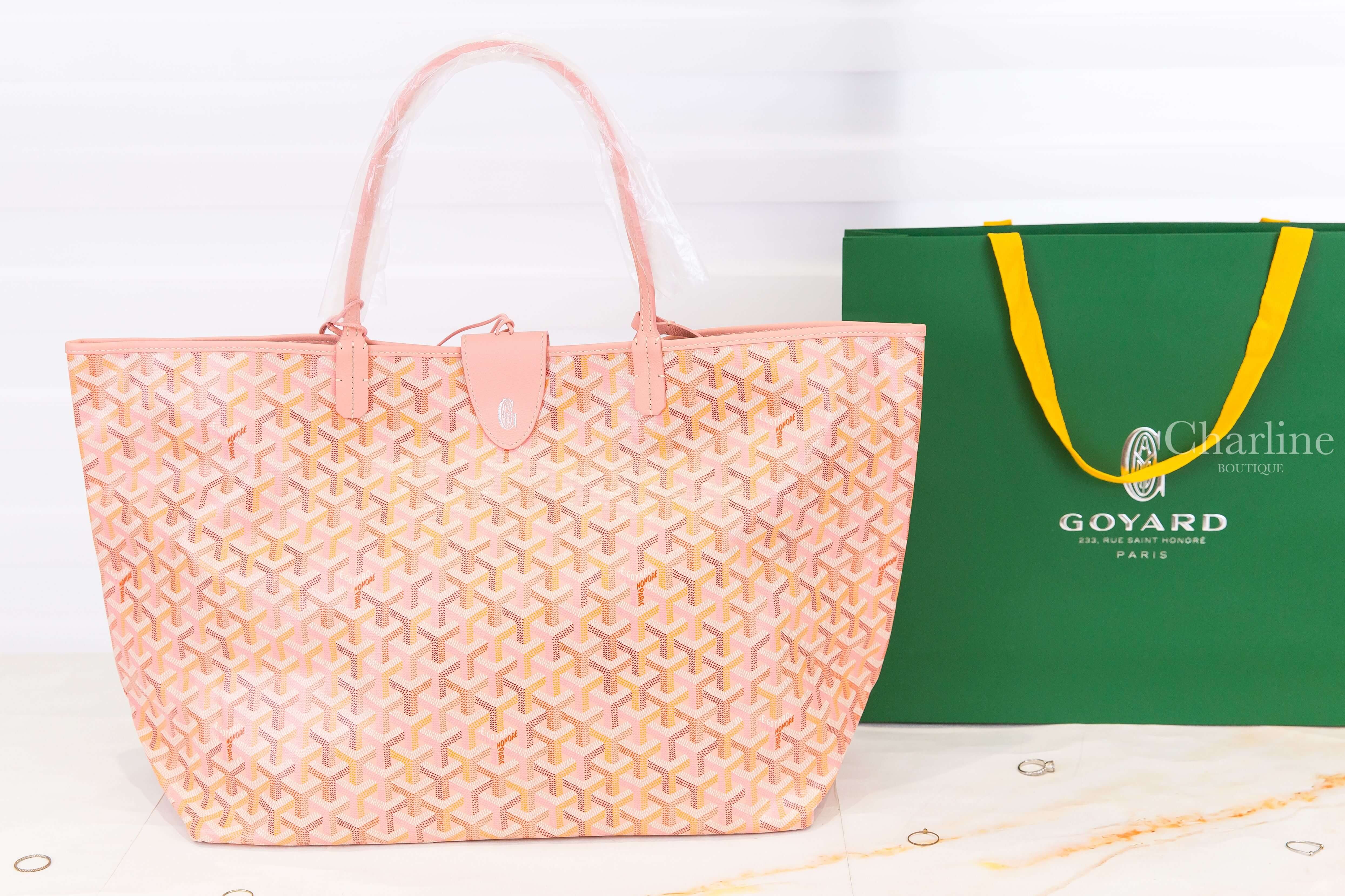Goyard Saint Louis GM Bag Multicoloured 限定色腮紅粉帆布小牛皮同色提把大型無拉鍊含包夾托特包-Charline Boutique 精品代購