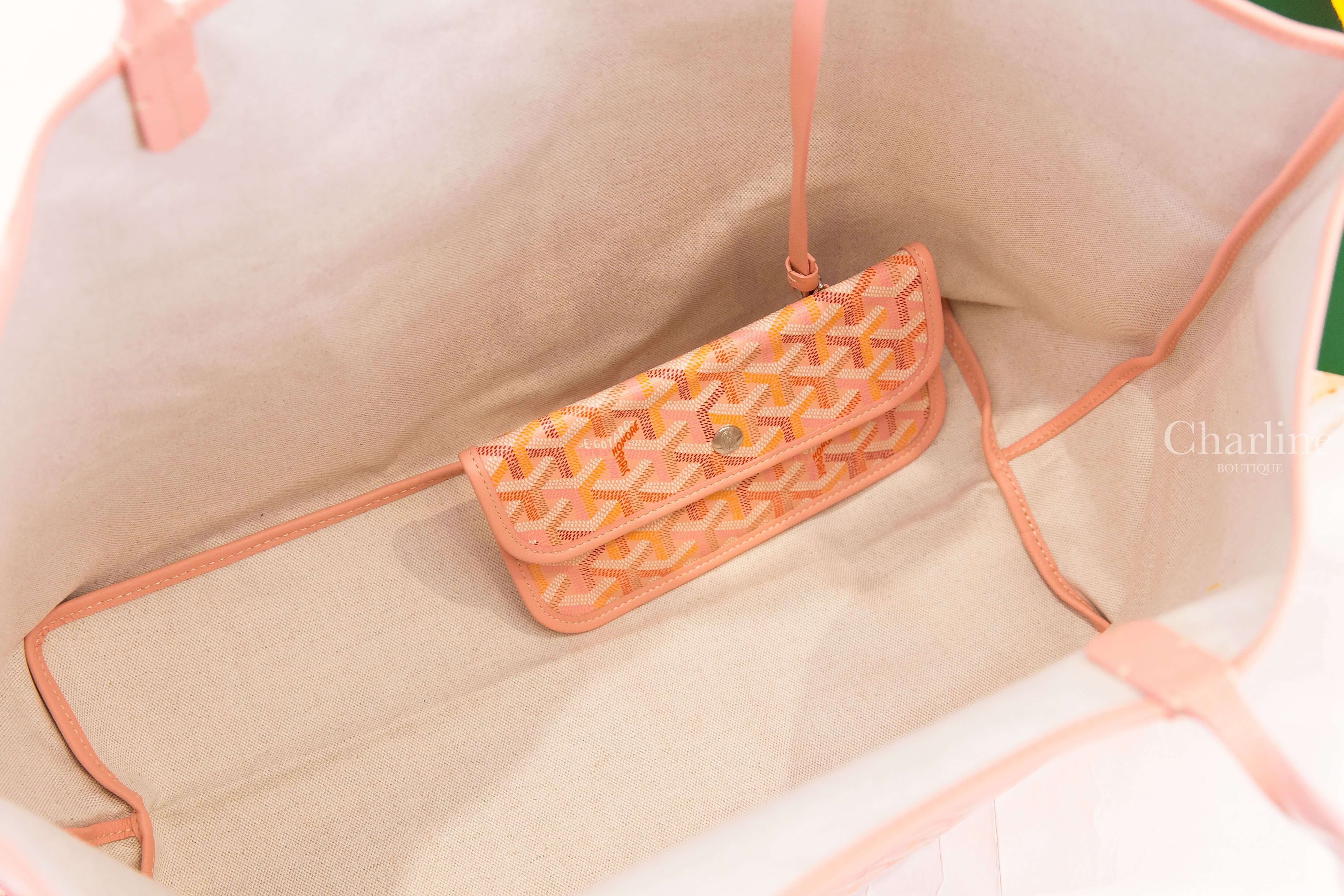 Goyard Saint Louis GM Bag Multicoloured 限定色腮紅粉帆布小牛皮同色提把大型無拉鍊含包夾托特包-Charline Boutique 精品代購