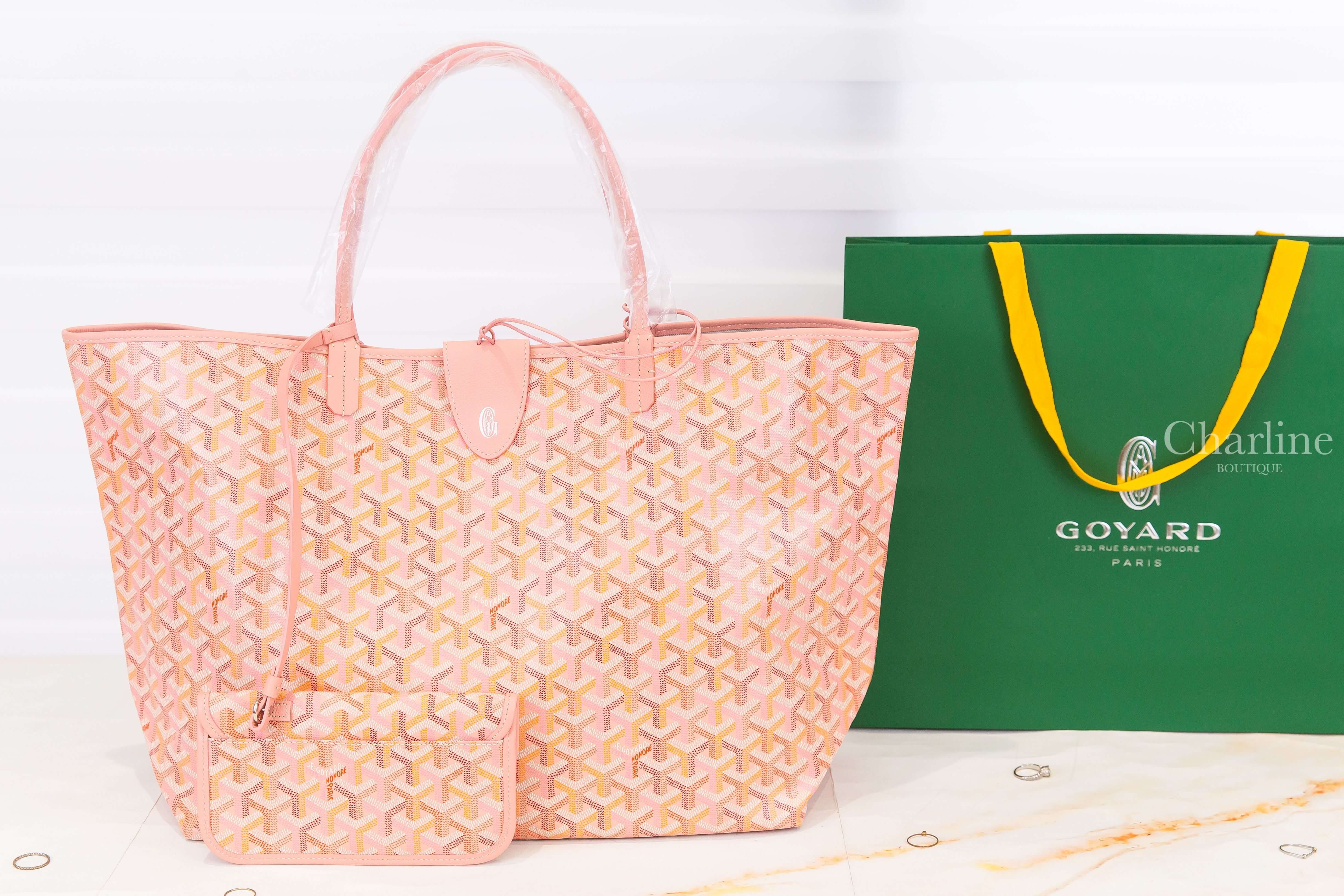 Goyard Saint Louis GM Bag Multicoloured 限定色腮紅粉帆布小牛皮同色提把大型無拉鍊含包夾托特包-Charline Boutique 精品代購