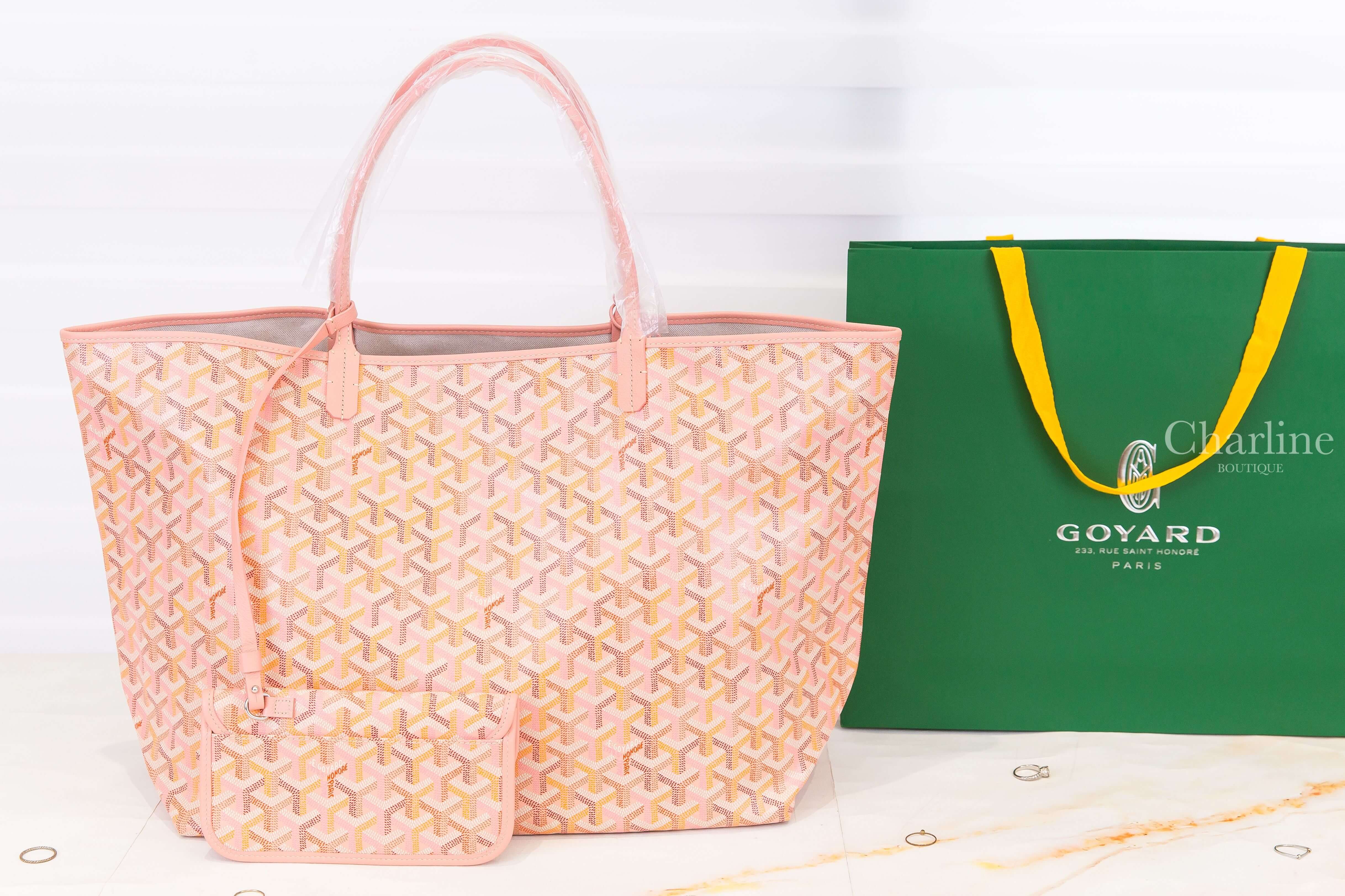 Goyard Saint Louis GM Bag Multicoloured 限定色腮紅粉帆布小牛皮同色提把大型無拉鍊含包夾托特包-Charline Boutique 精品代購