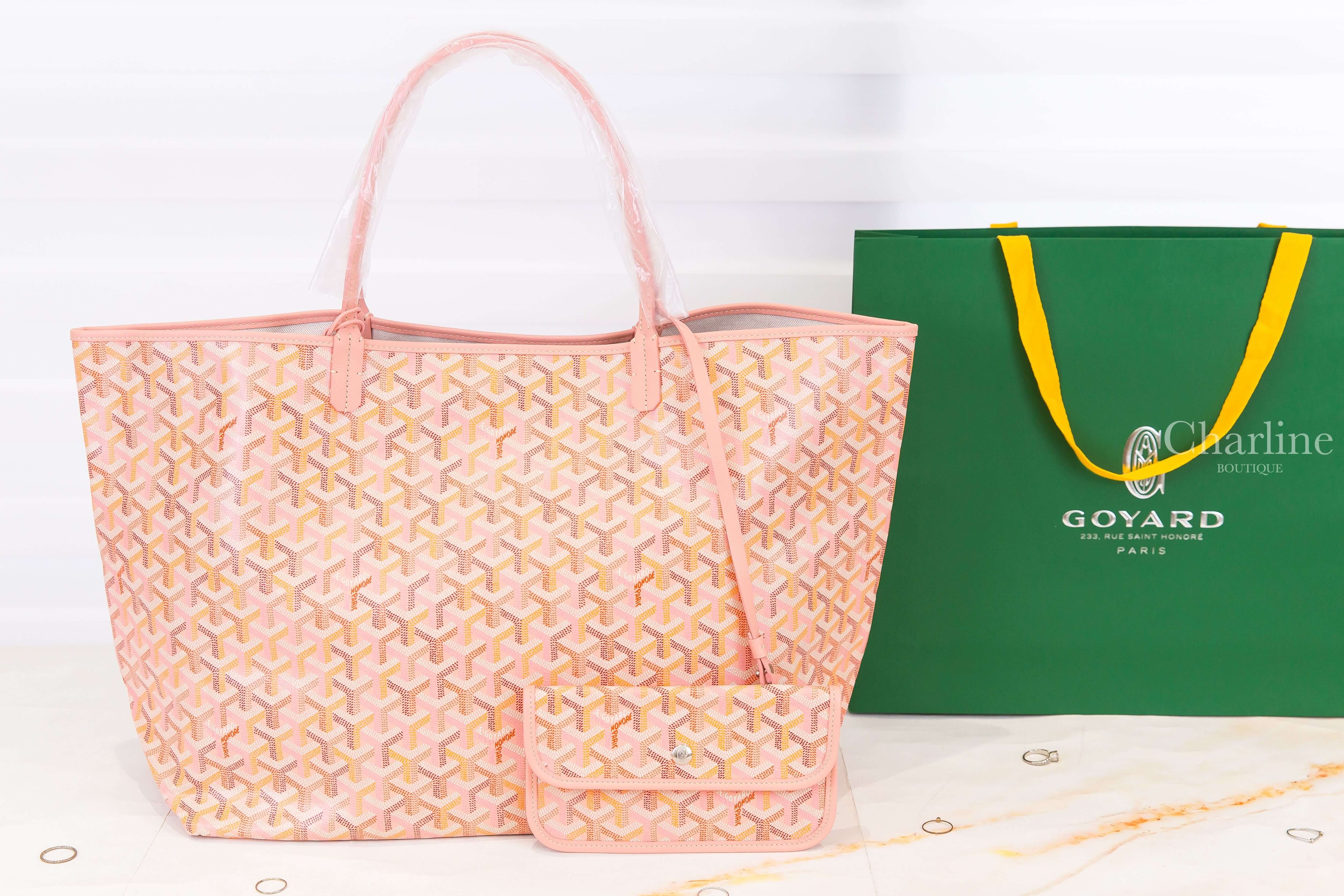 Goyard Saint Louis GM Bag Multicoloured 限定色腮紅粉帆布小牛皮同色提把大型無拉鍊含包夾托特包-Charline Boutique 精品代購
