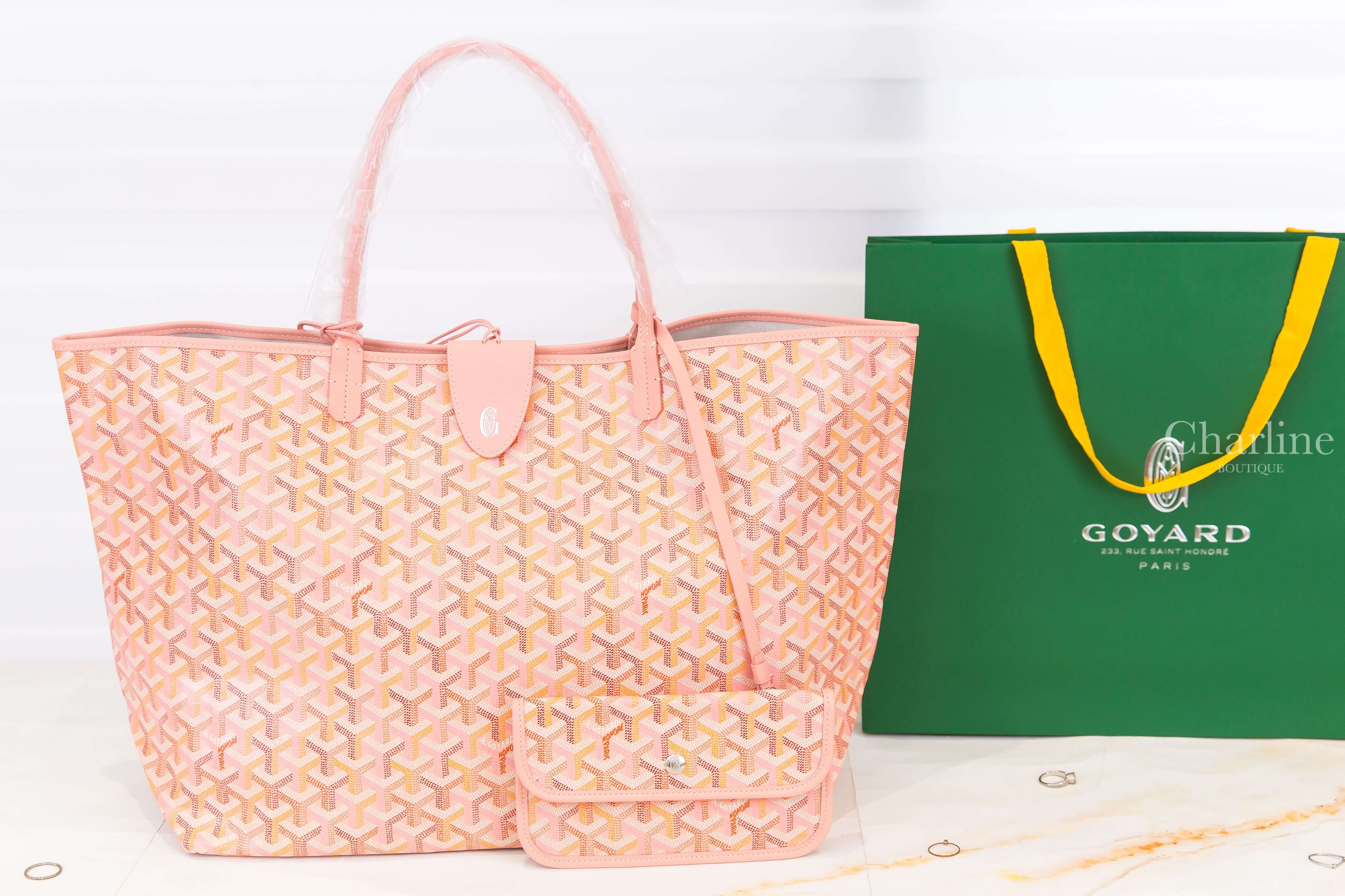 Goyard Saint Louis GM Bag Multicoloured 限定色腮紅粉帆布小牛皮同色提把大型無拉鍊含包夾托特包
