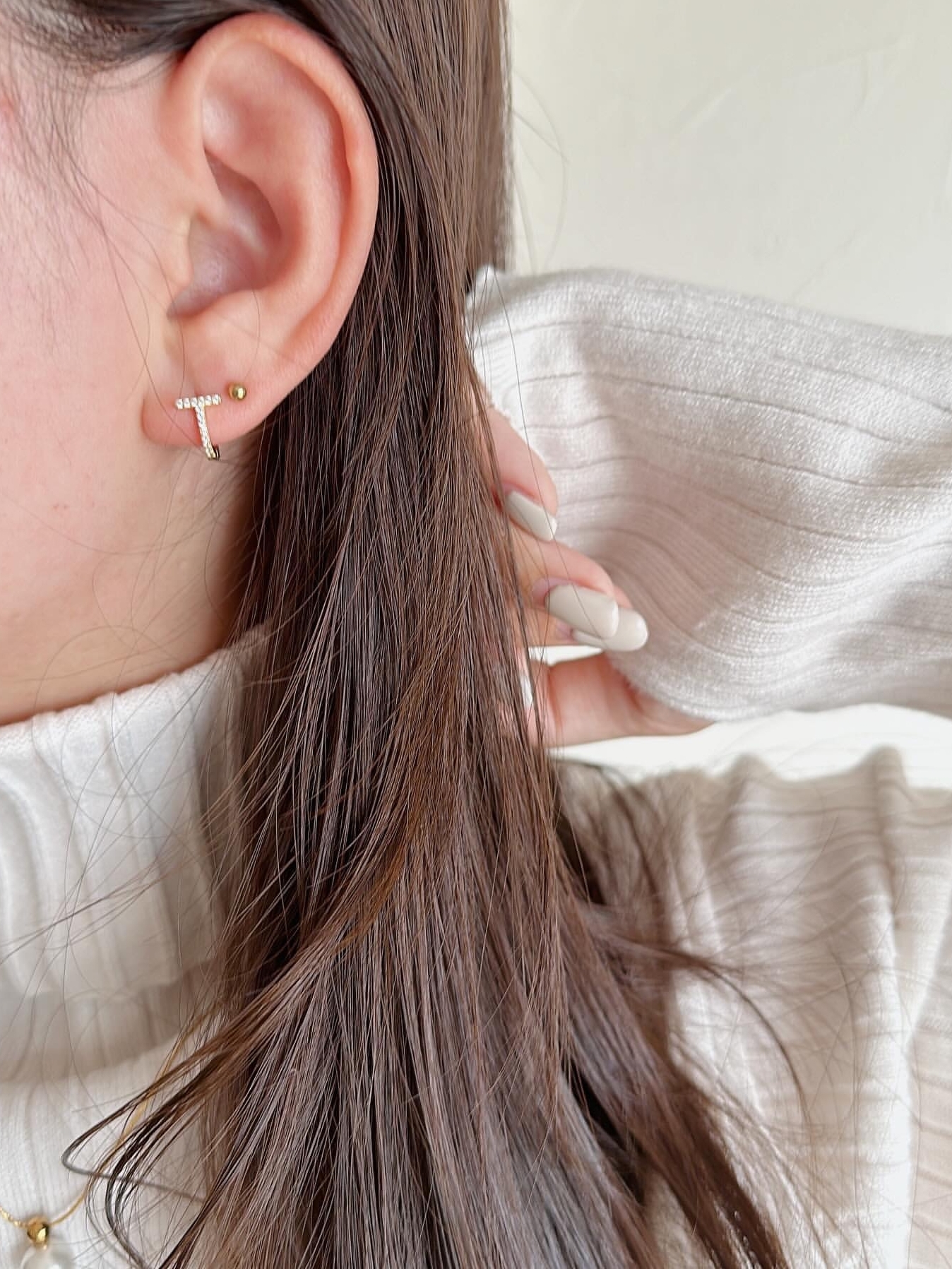 S925 T hoop pierce