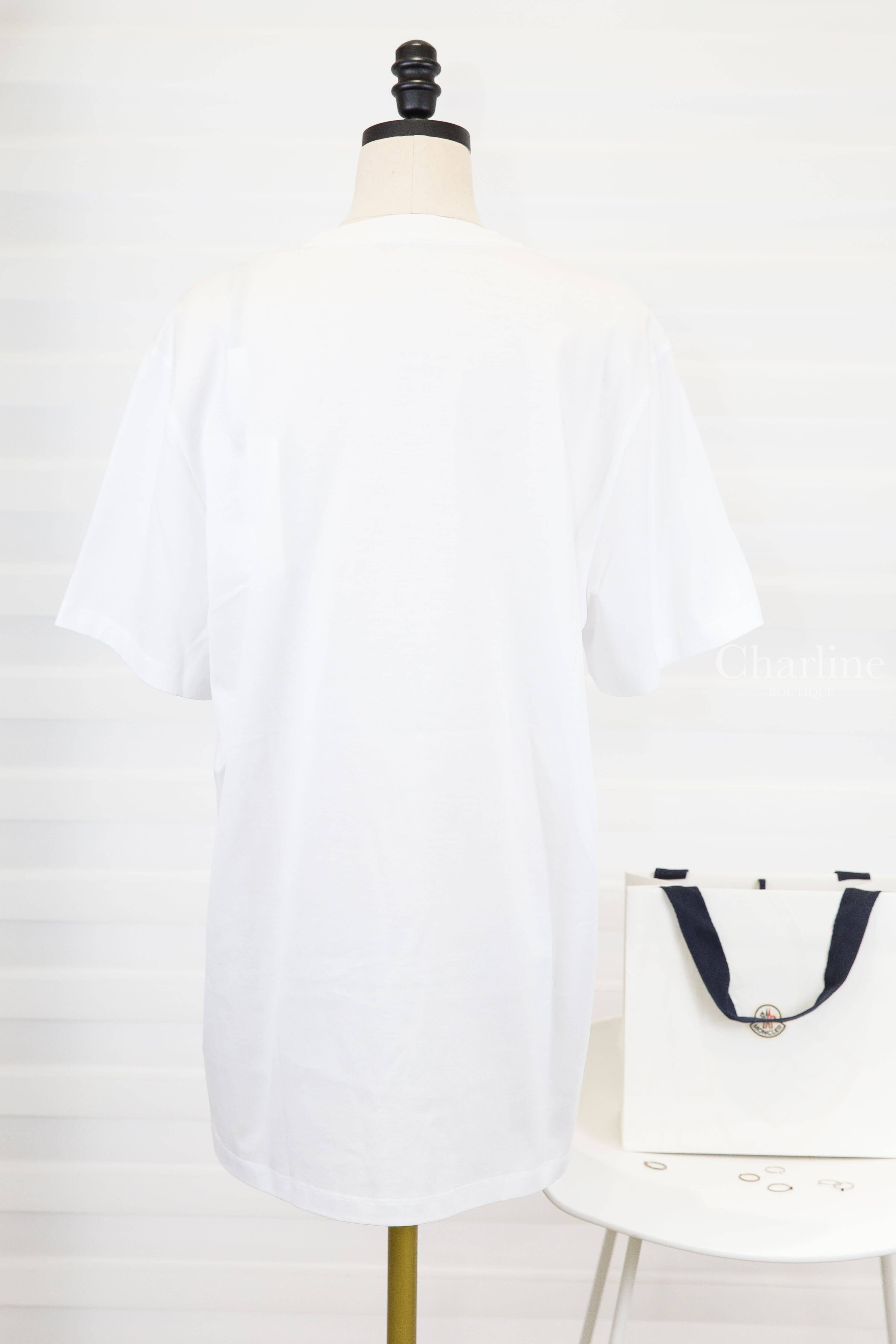 Moncler Double Logo Patch Cotton T-shirt 白色雙刺繡 Logo 短袖棉T-Charline Boutique 精品代購