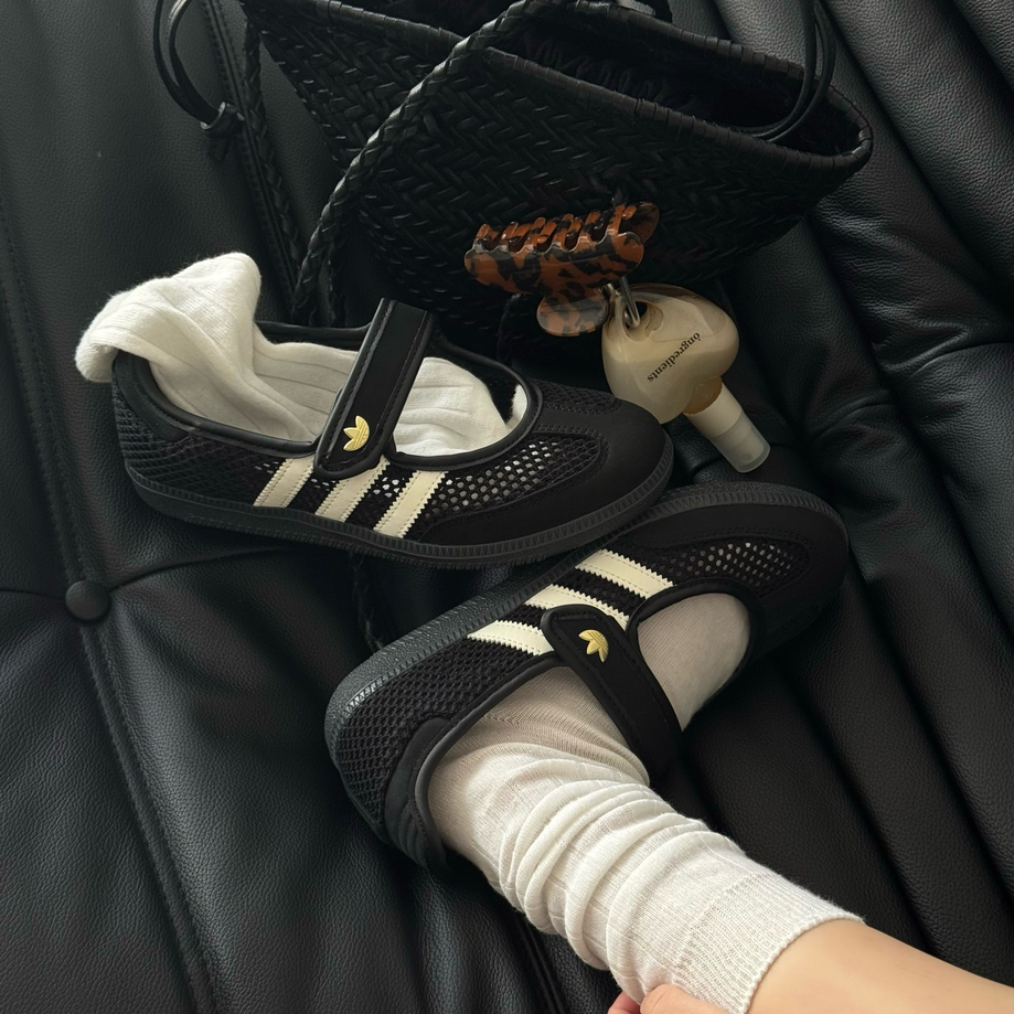 【預訂】ADIDAS SAMBA JANE 黑金編織 瑪麗珍鞋-WOMEN
