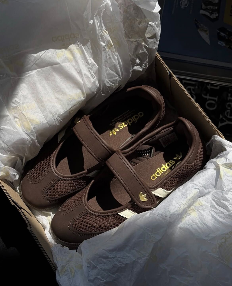 【預訂】ADIDAS SAMBA JANE 深棕金編織 瑪麗珍鞋-WOMEN