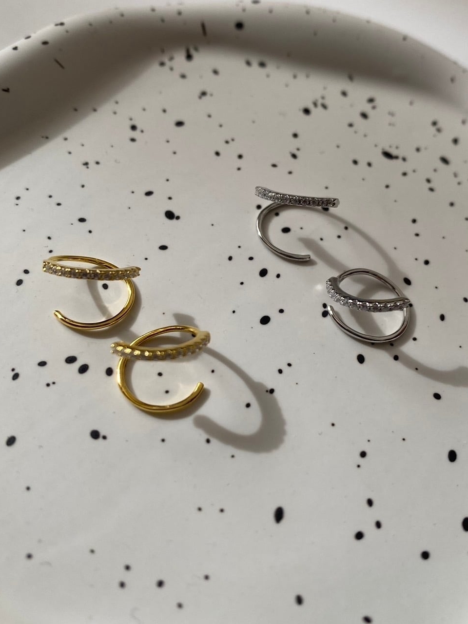 S925 shiny twist pierce