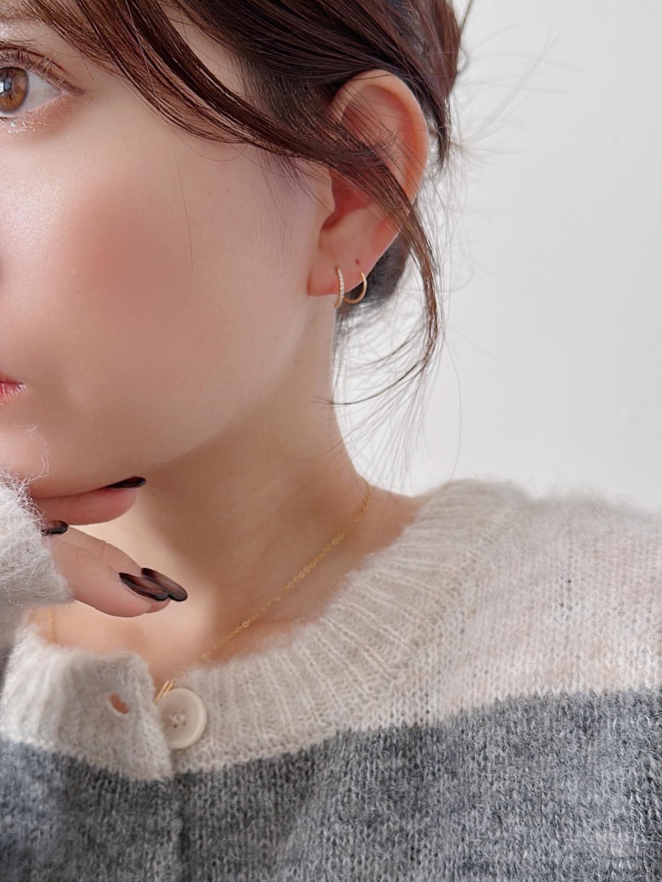 S925 shiny twist pierce