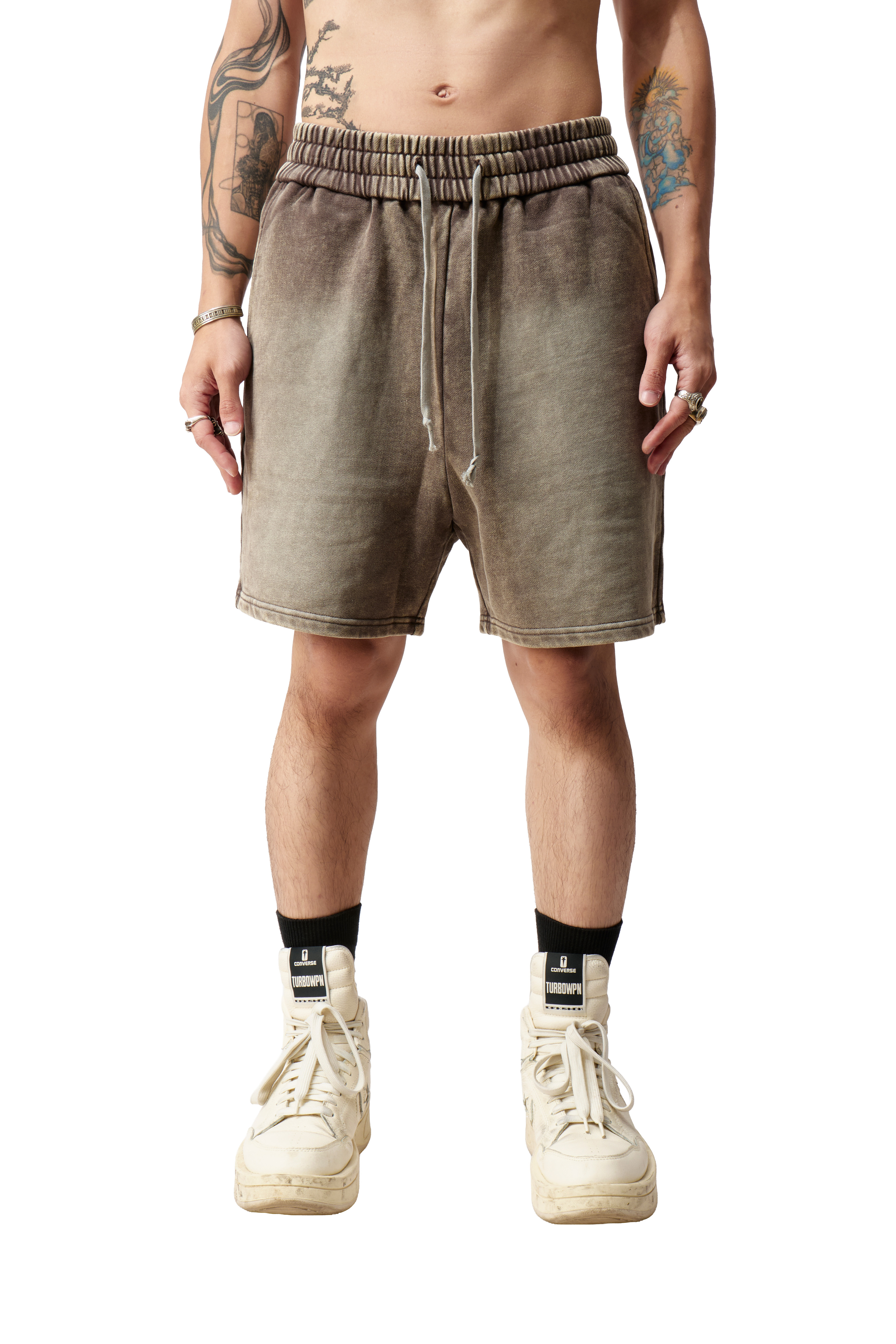 REMIX "WING Shorts" (Washed Brown)