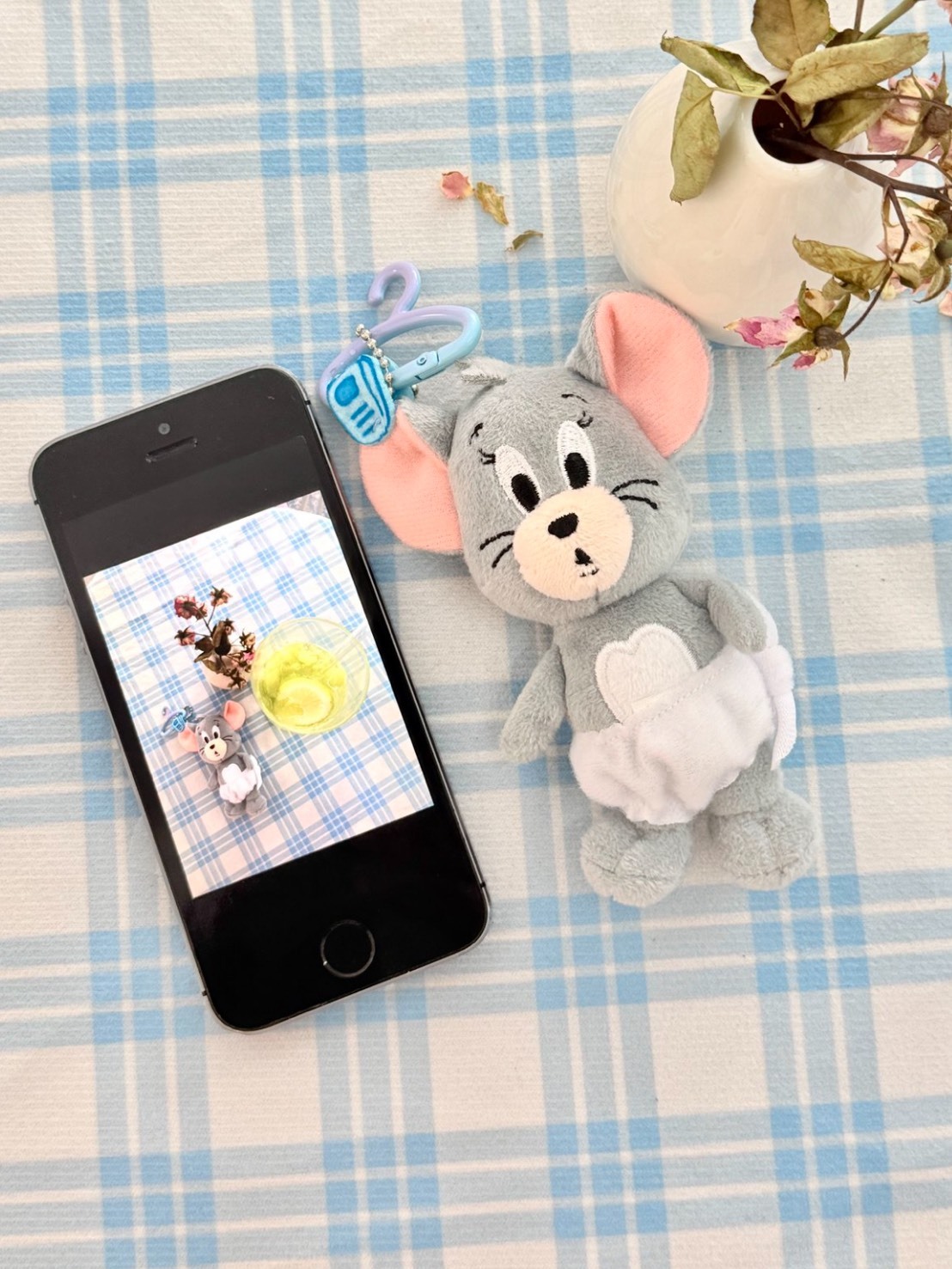 正版授權 TOM&JERRY 湯姆貓與傑利鼠 晾曬款 毛絨 吊飾