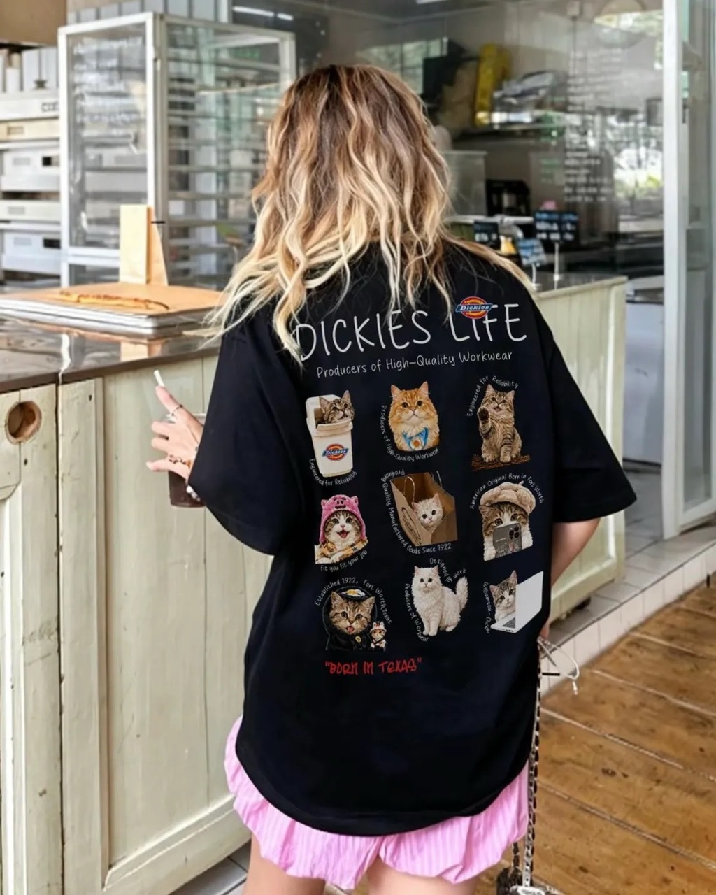 < 任2️⃣件即享7-11免運 > Dickies 刺繡LOGO 貓咪 復古 可愛 厚磅 短T 短袖 / 預購