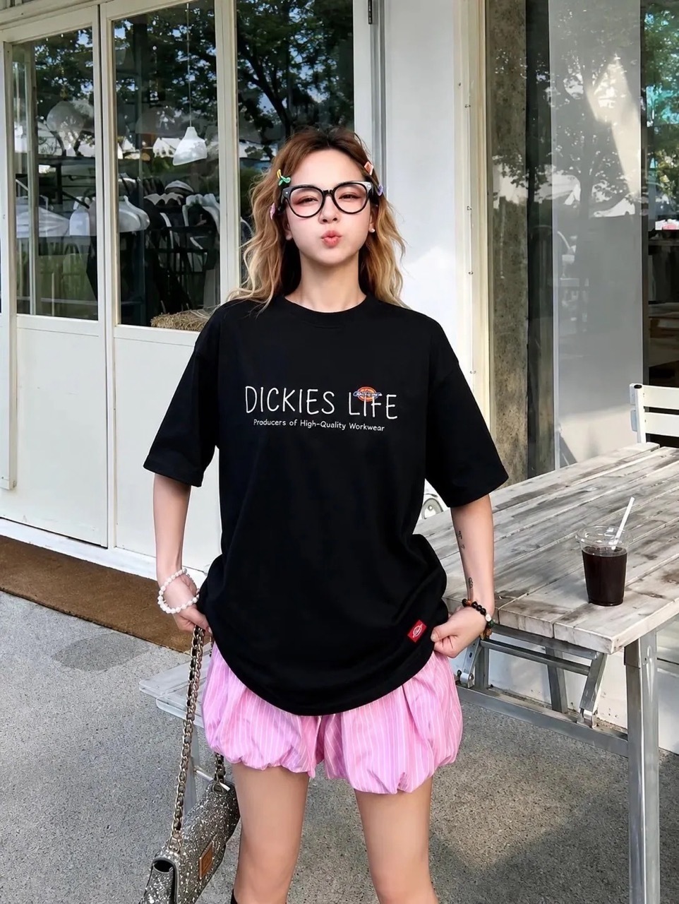 < 任2️⃣件即享7-11免運 > Dickies 刺繡LOGO 貓咪 復古 可愛 厚磅 短T 短袖 / 預購