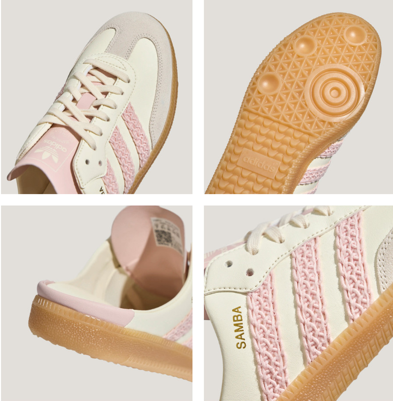 【預訂】ADIDAS SAMBA MULE OG 米白粉 編織 穆勒鞋-WOMEN