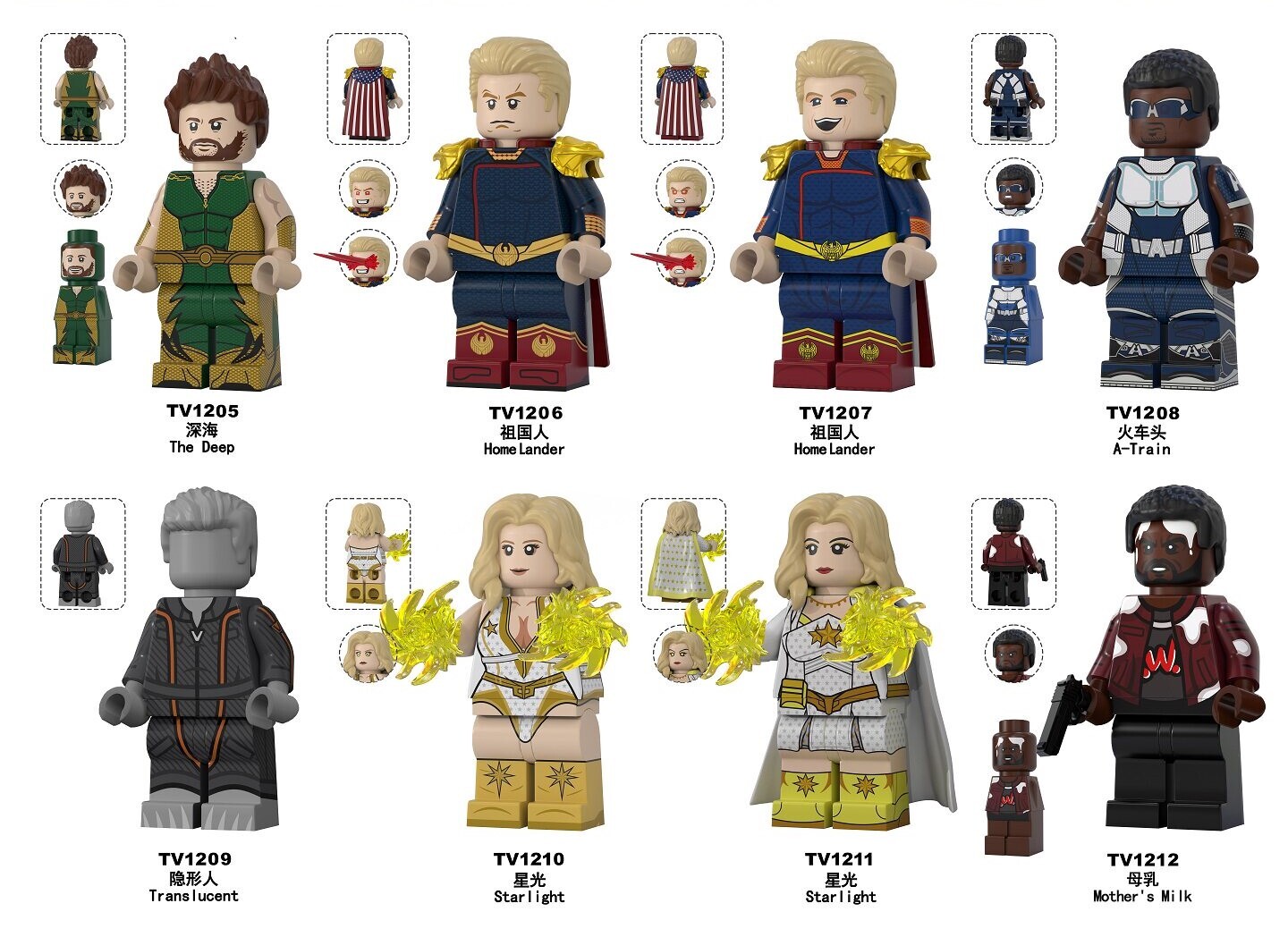 The Boys Custom Minifigures Set Fit Lego TV6225