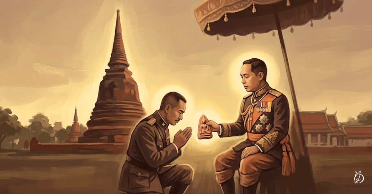 經典記載，西元 1913 年素攀武里府黑里拉達那瑪哈塔寺（Wat Phra Sri Rattana Mahathat）大塔開掘出的帕彭素攀古佛，被拉瑪六世親自御賜給隨行野虎軍（เสือป่า）將領作為出征守護。