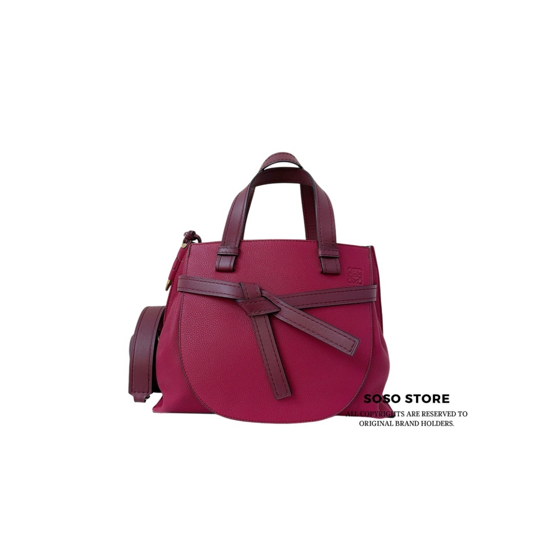 Loewe Gate Top Handle - Berry / GHW