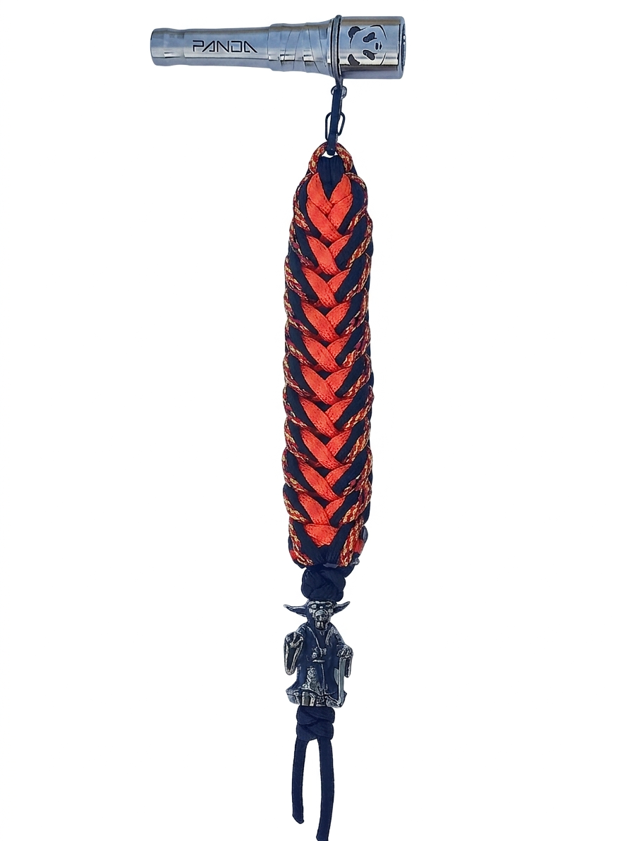 Panda Mouthtip “Yoda” - "Solo" - "Triple Braiding" - Orange + Black + Sunset