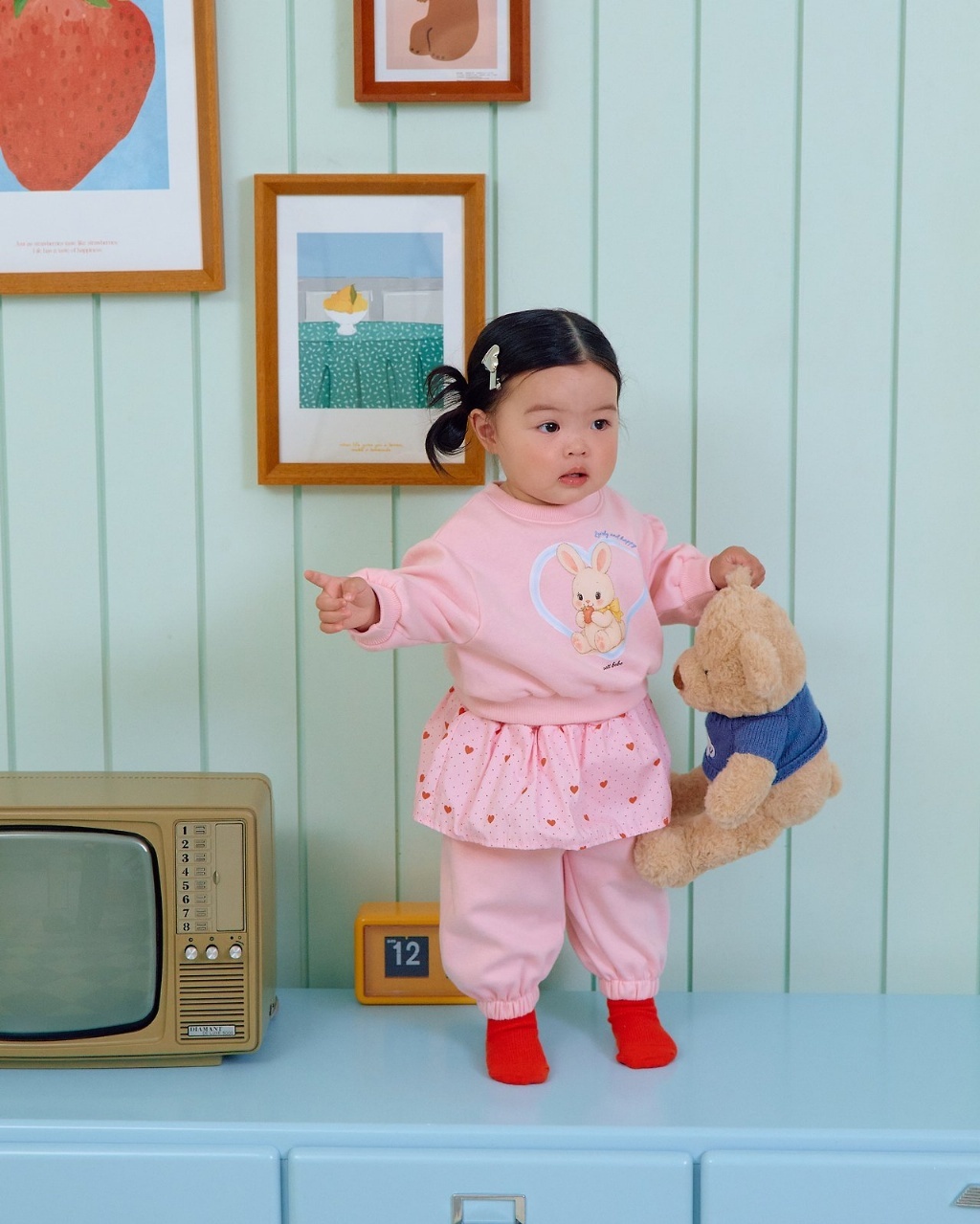 正韓秋OOTT BeBe 愛心兔兔套裝