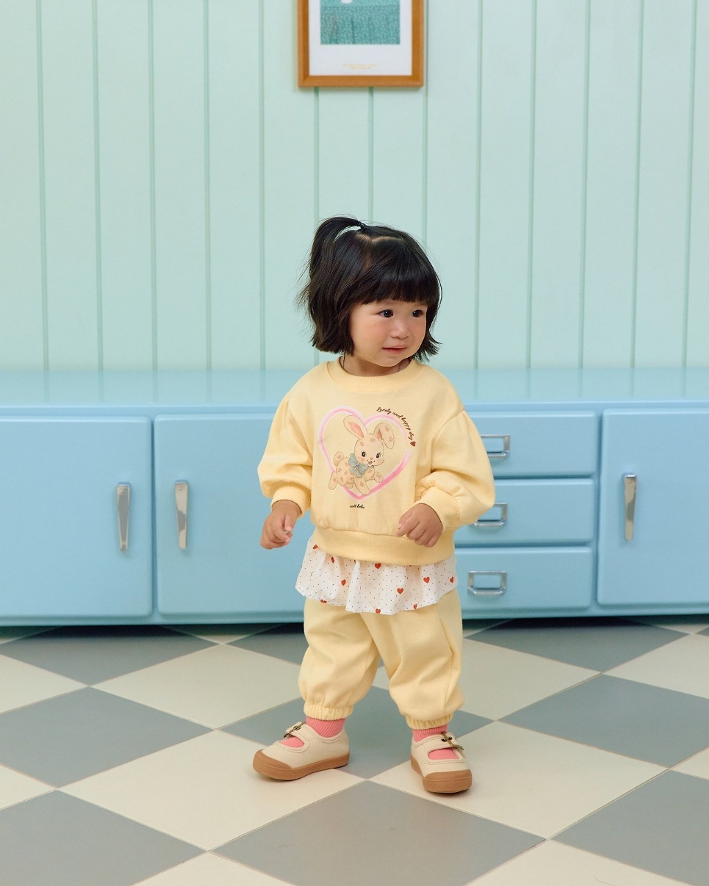 正韓秋OOTT BeBe 愛心兔兔套裝