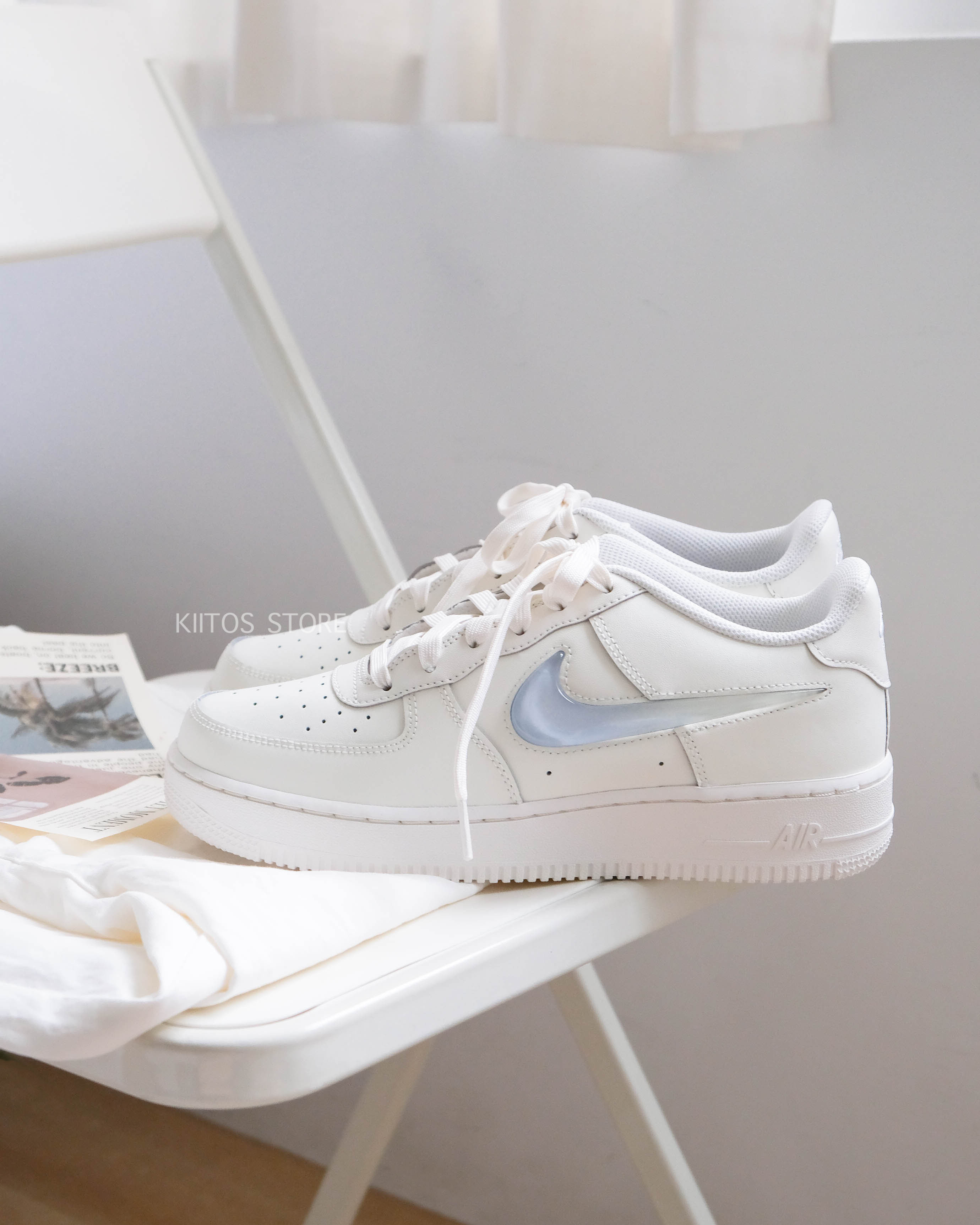 【預購】Nike Air force 1 GS 天空藍 寶寶藍 漸層 果凍 立體勾 大童鞋 女鞋 IR0595-101