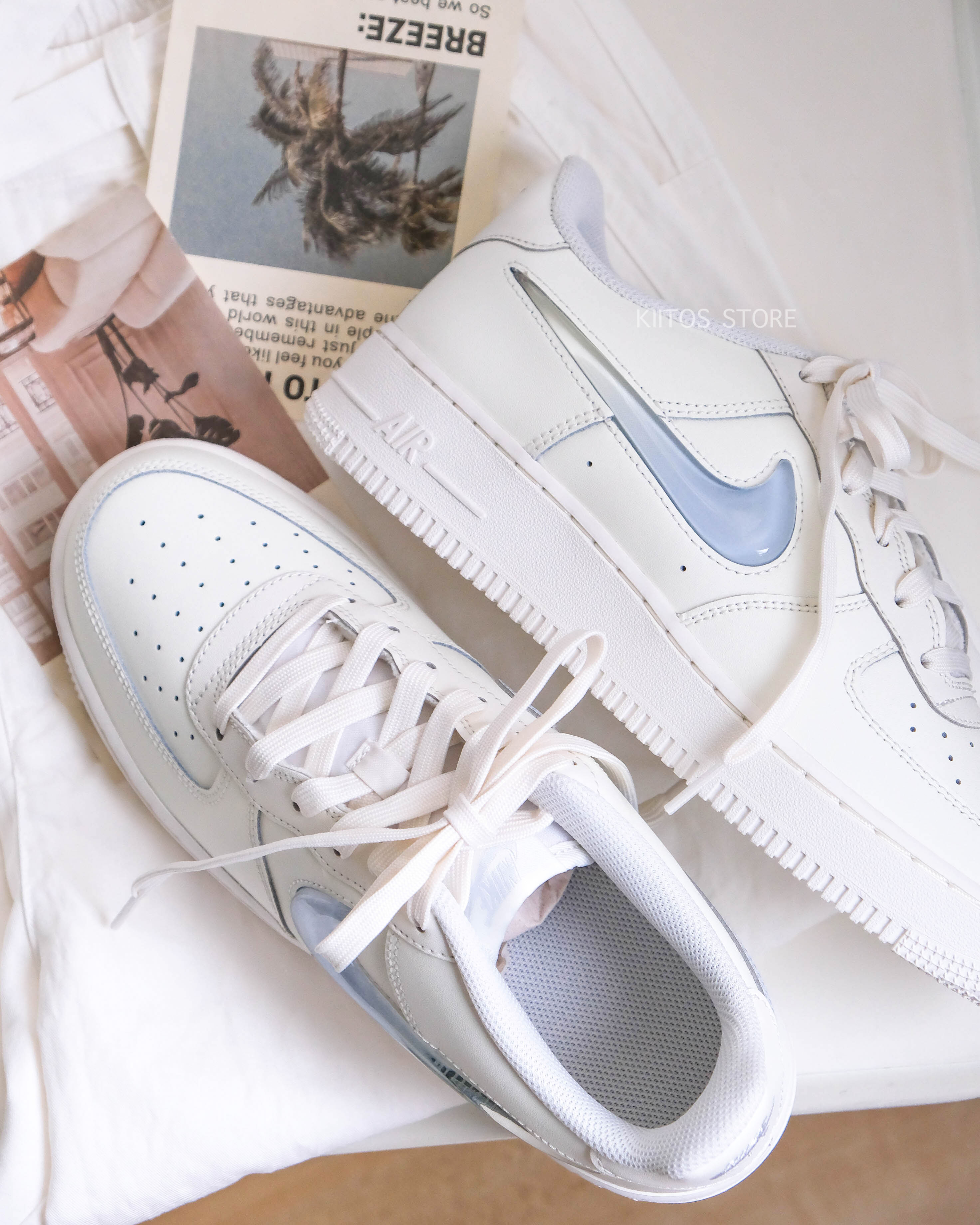 【預購】Nike Air force 1 GS 天空藍 寶寶藍 漸層 果凍 立體勾 大童鞋 女鞋 IR0595-101