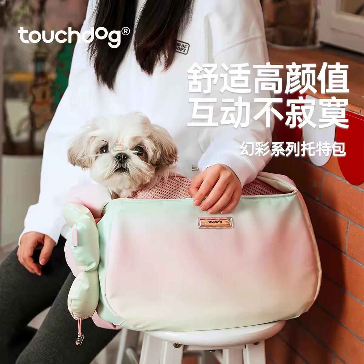 TOUCHDOG 它它幻彩 宠物外出包 猫狗便捷斜挎包（承重6kg内）