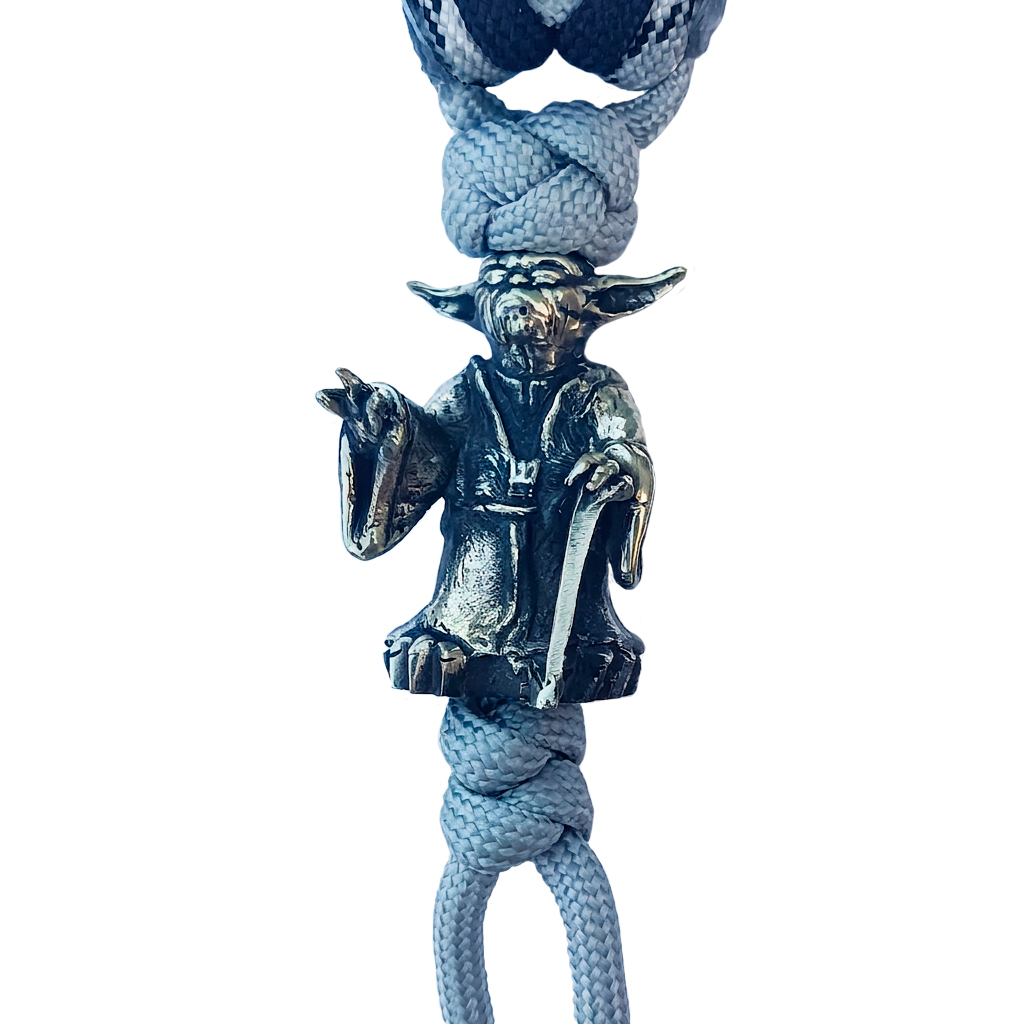 Panda Mouthtip “Yoda” - "Solo" - "Triple Braiding" -Silver black + Black + Grey