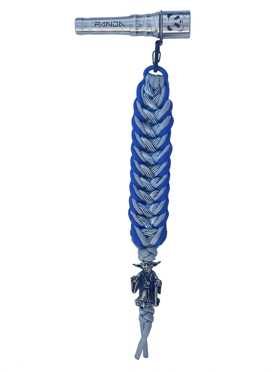 Panda Mouthtip “Yoda” - "Solo" - "Triple Braiding" - Silver blue + Blue + Grey