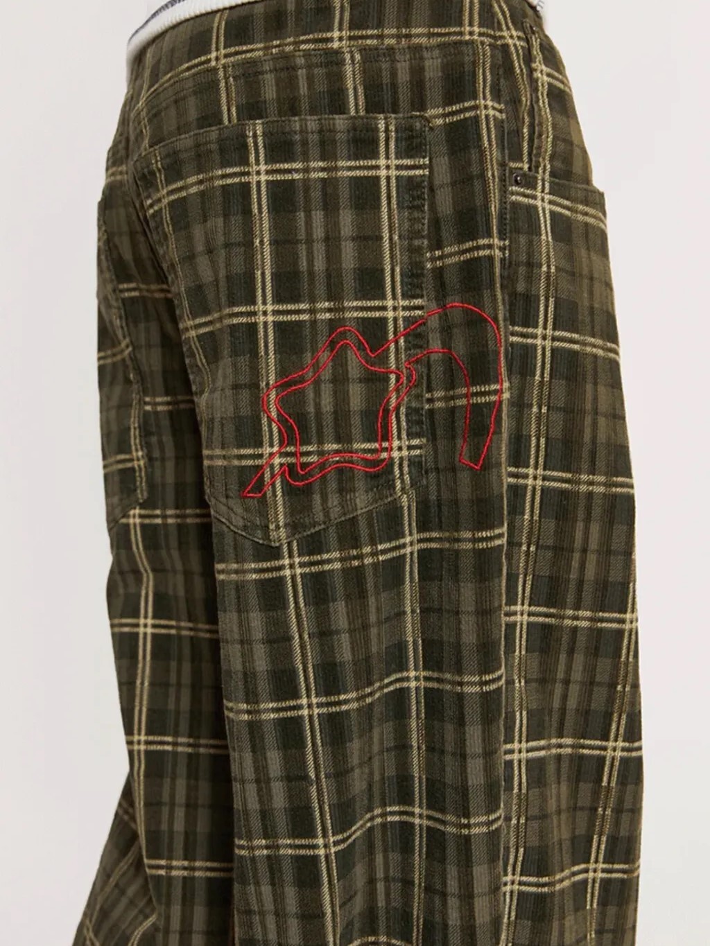 JADED LONDON 格紋燈芯絨 寬鬆直筒長褲 Brooklyn Cord Baggy Jeans JMJE3102