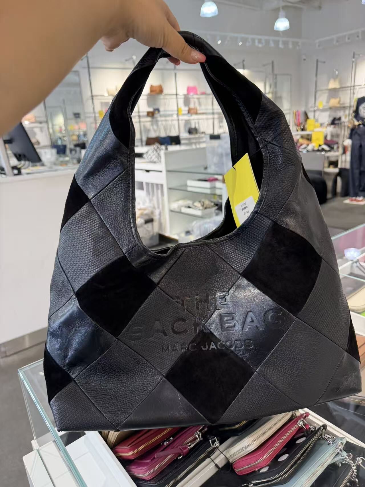 【直播】Marc Jacobs LX0724116 黑灰拼接 The Sack 手提肩背包