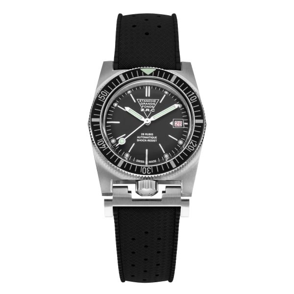 ZRC Grands Fonds 300 Heritage Black Dial Rubber Dive Watch 39mm (GF381128)
